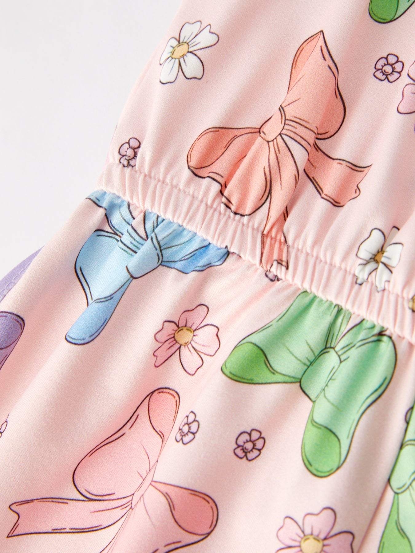 Girls Purple Bow Suspender jumpsuit