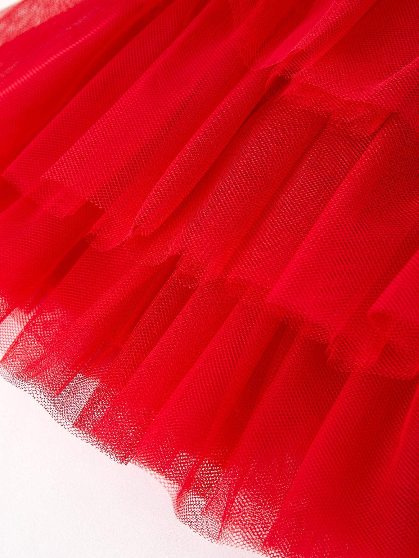 4th of july  Cherry Print Tulle Dress