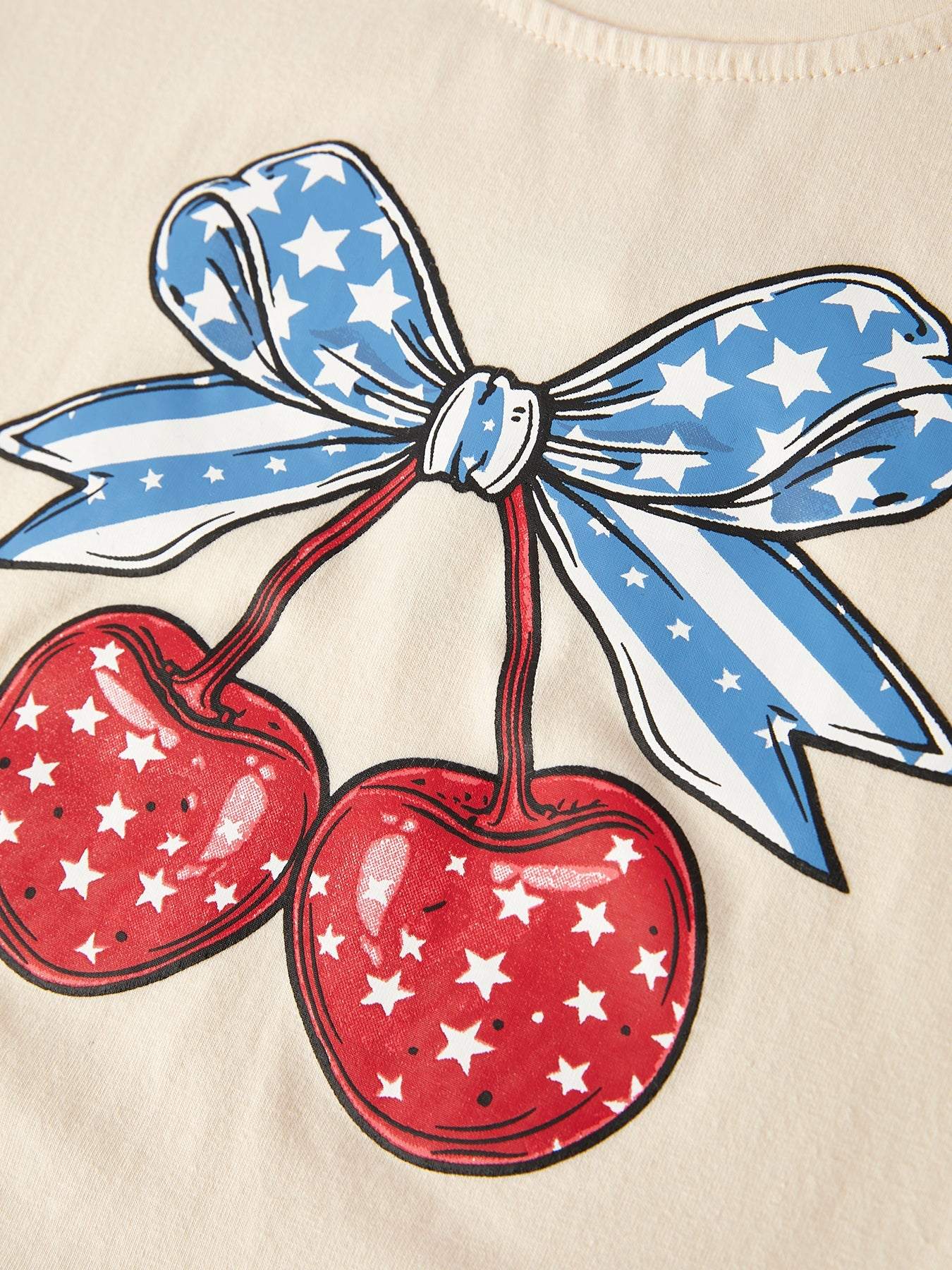 4th of july  Cherry Print Tulle Dress