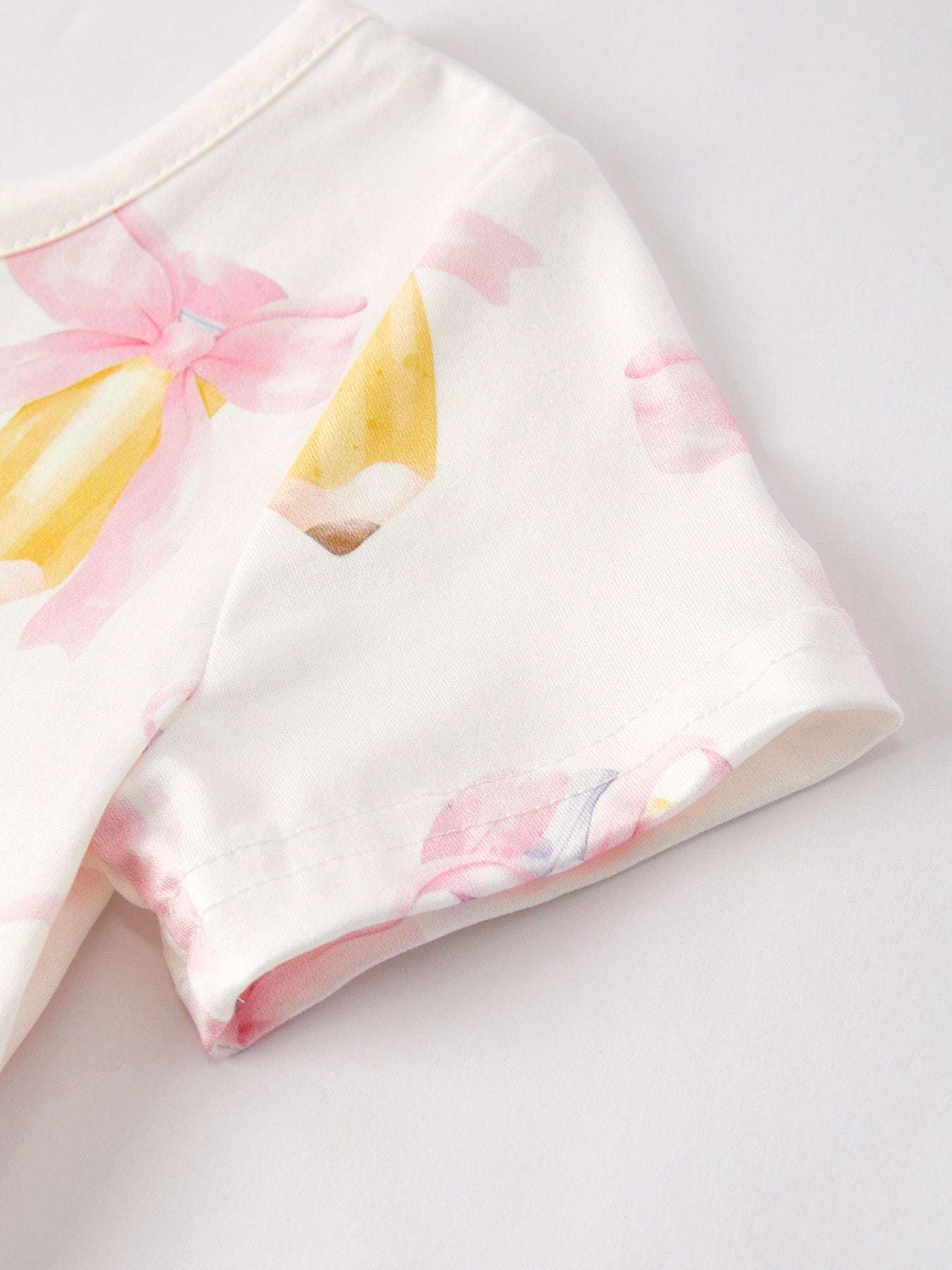 Back to School Bow Pencil Print Girls Dress, side view