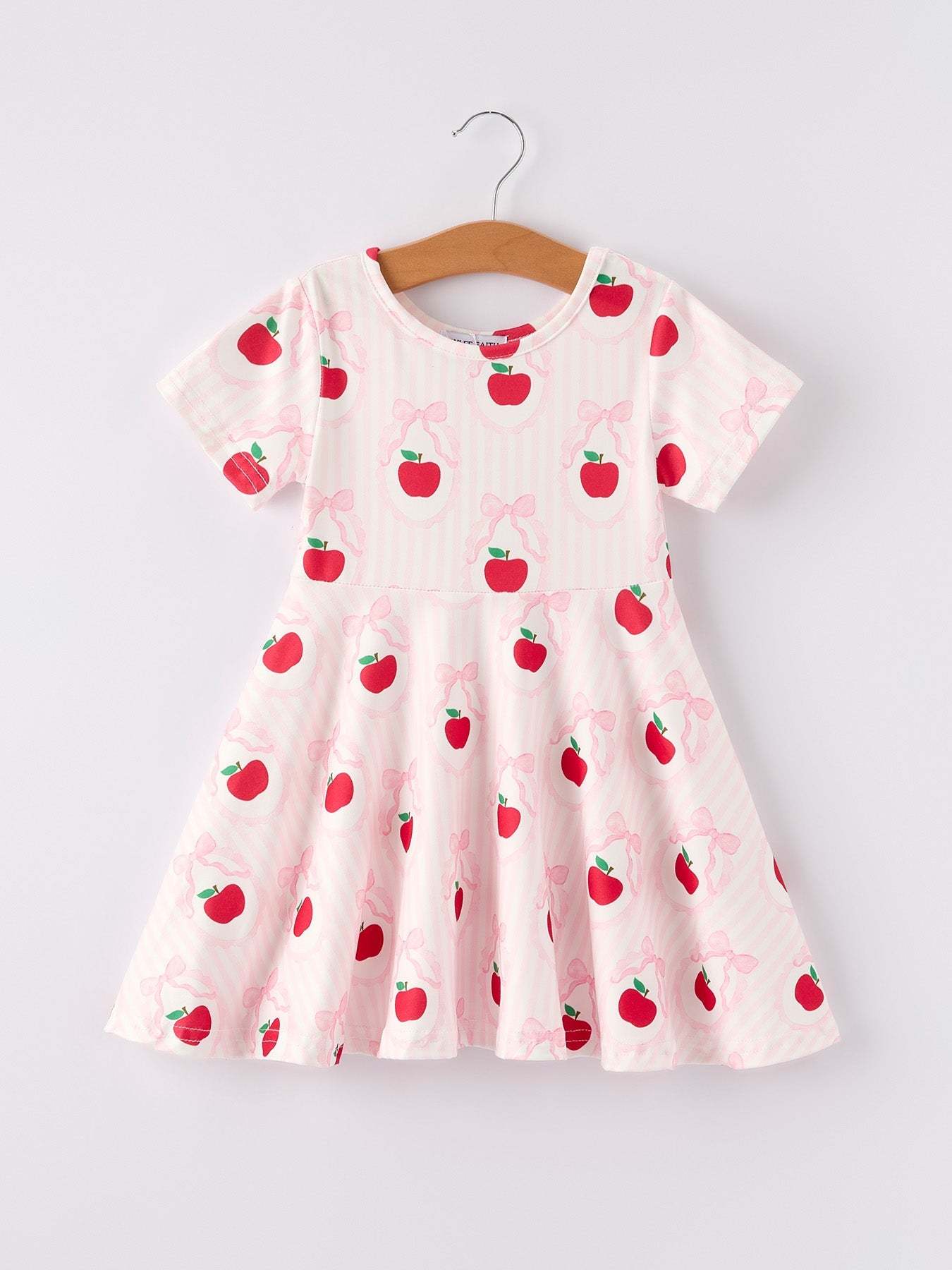 Back to School Apple Striped Sweet Girl Dress - styling detail