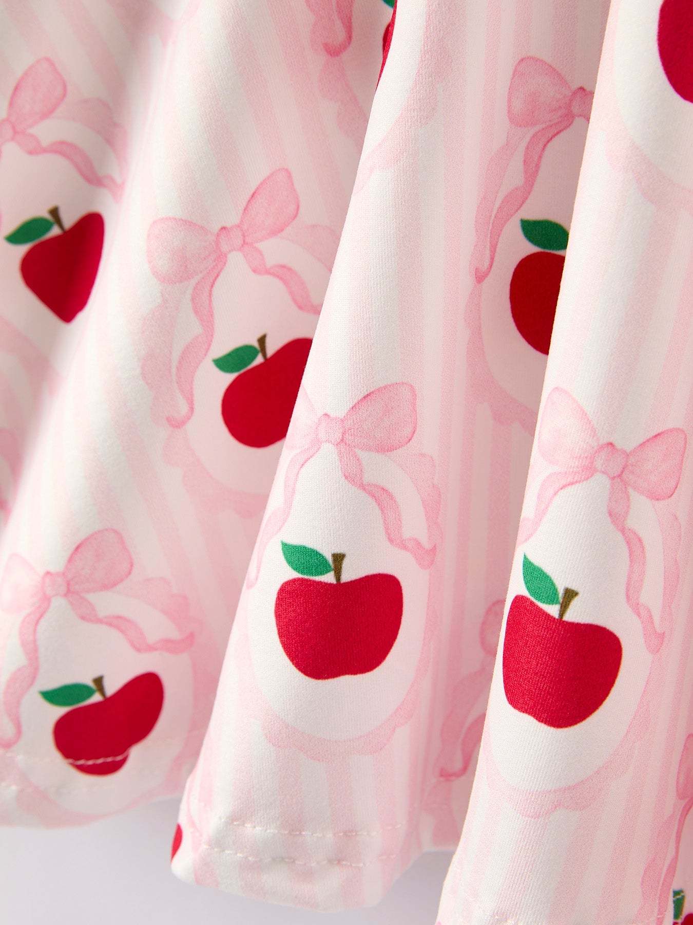 Back to School Apple Striped Sweet Girl Dress - print and pattern detail