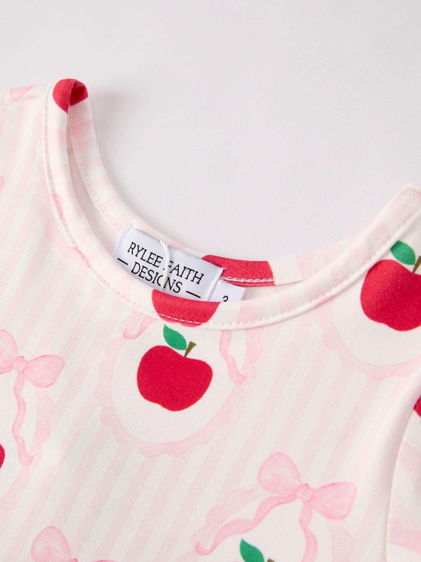 Back to School Apple Striped Sweet Girl Dress - additional product view