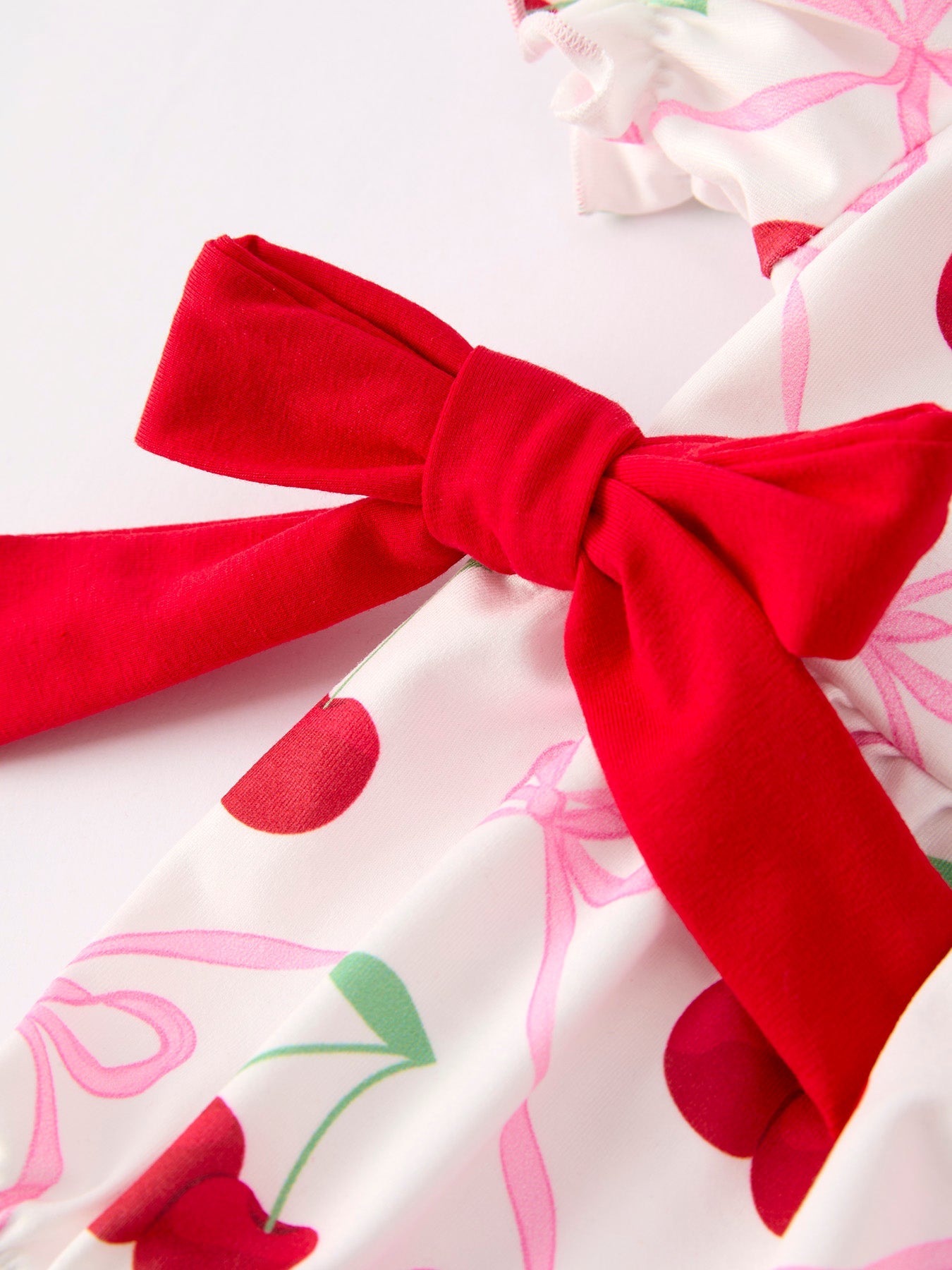 Cherry Bow Girls' Romper