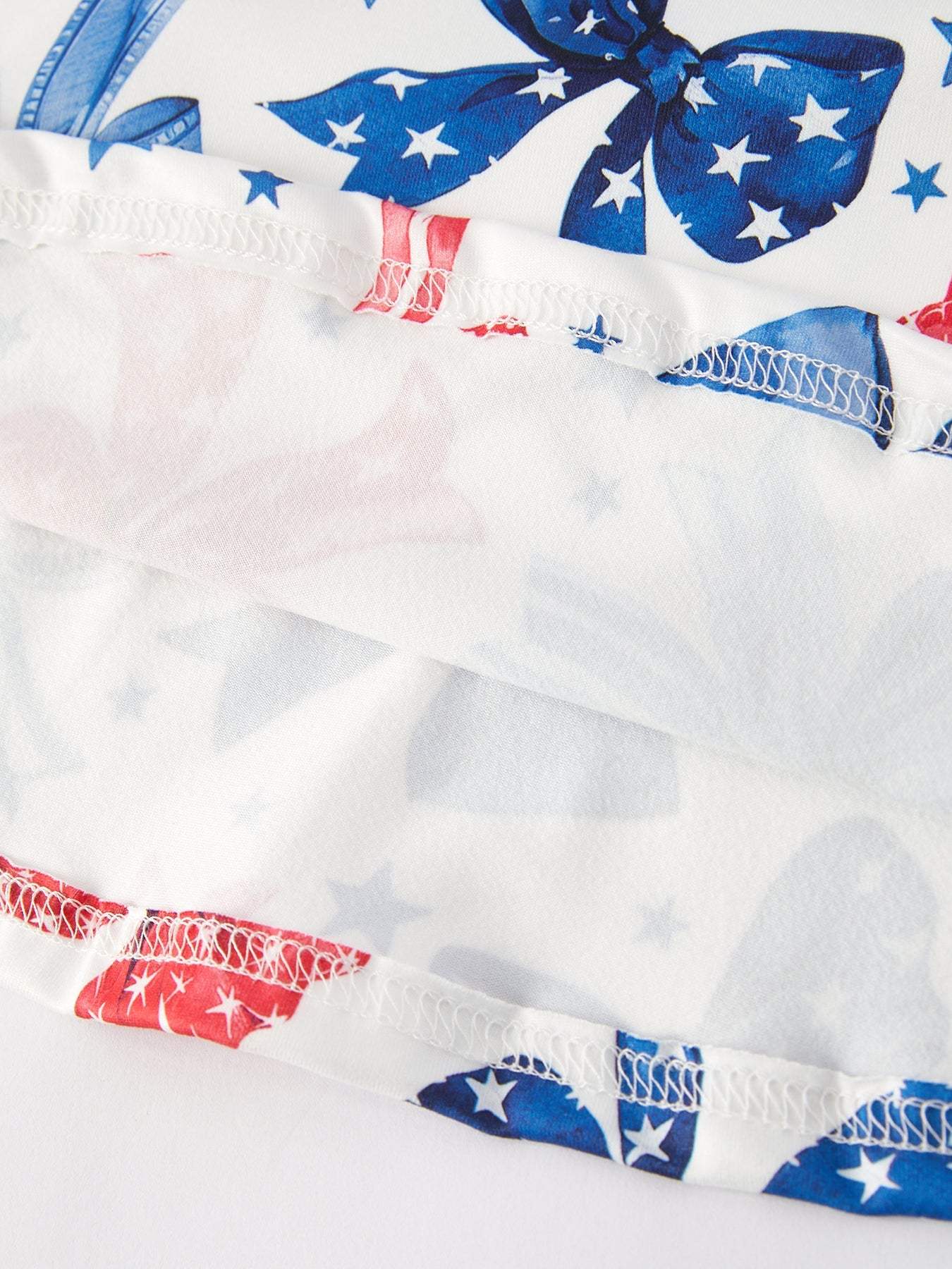 4th Of July Bow Star Girls Dress, print and pattern detail