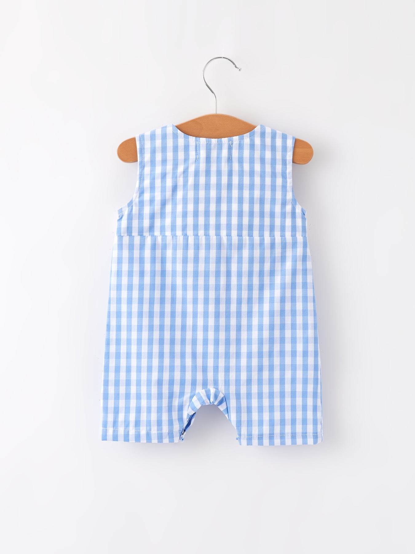 4th of july Flag Embroidery Smocking Boys Romper - additional product view