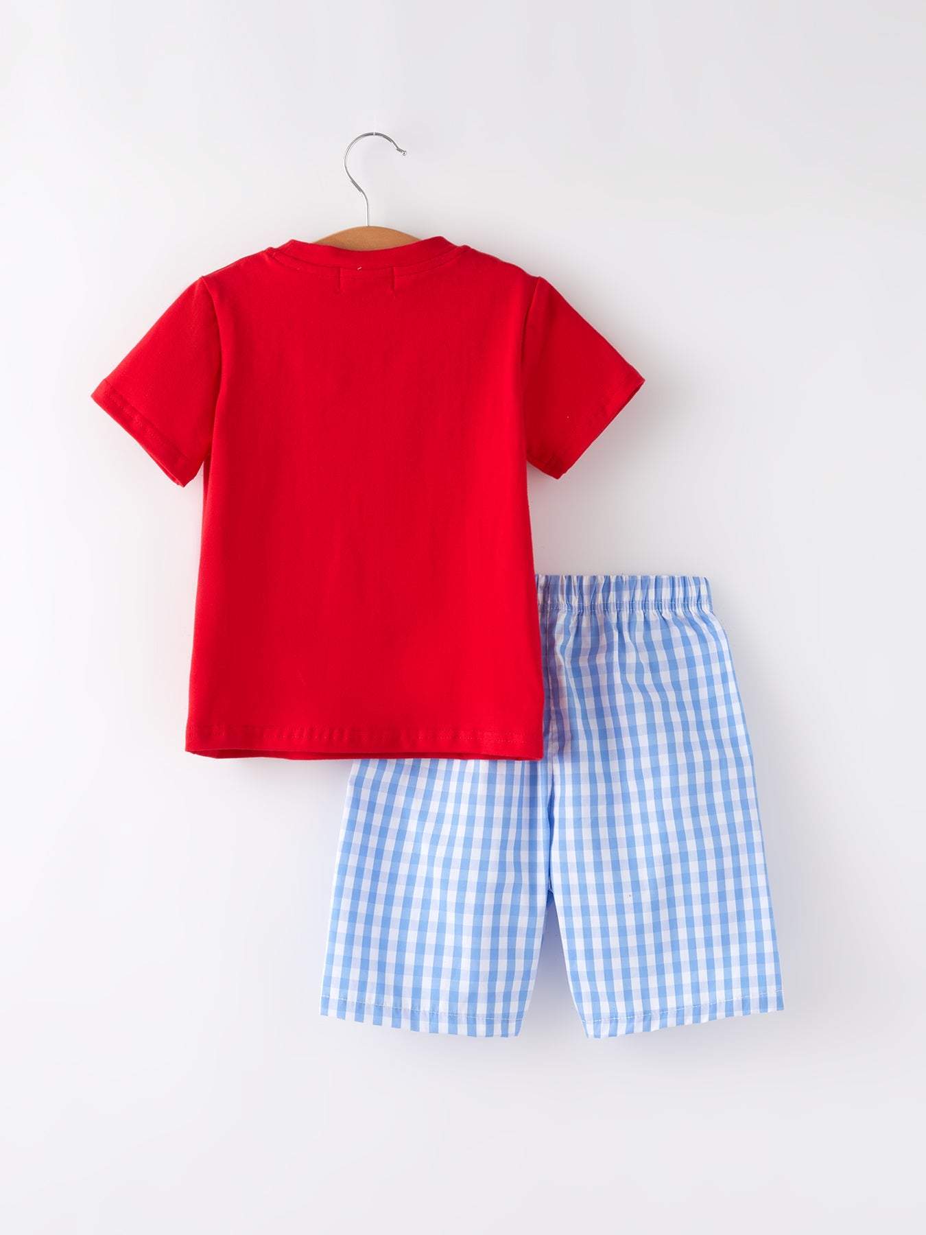 4th of july Flag Embroidery Smocking Boys Set outfit, additional product view