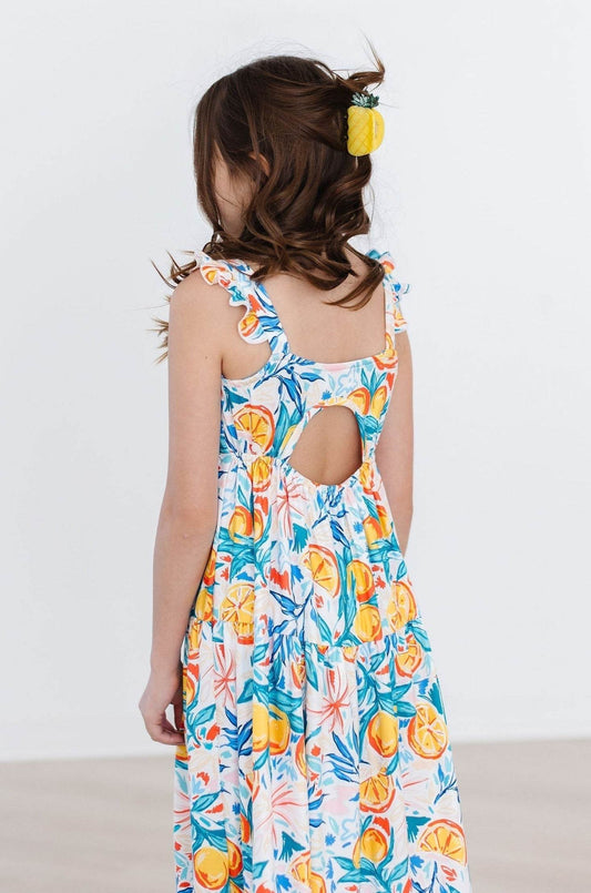 SALE Tropical Summer Ruffle Maxi Dress