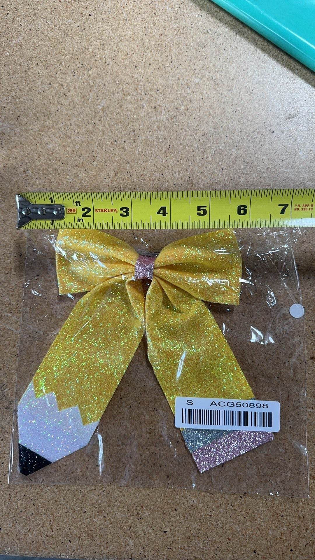 Back to School Sequin Bow Hairpin bows, detail view