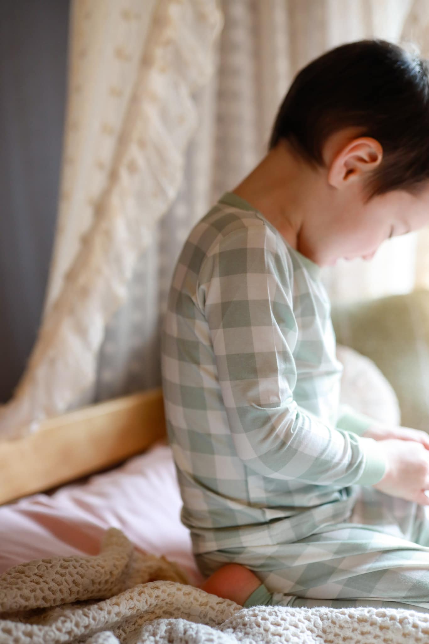 Sage Gingham 2pc Bamboo Pajamas