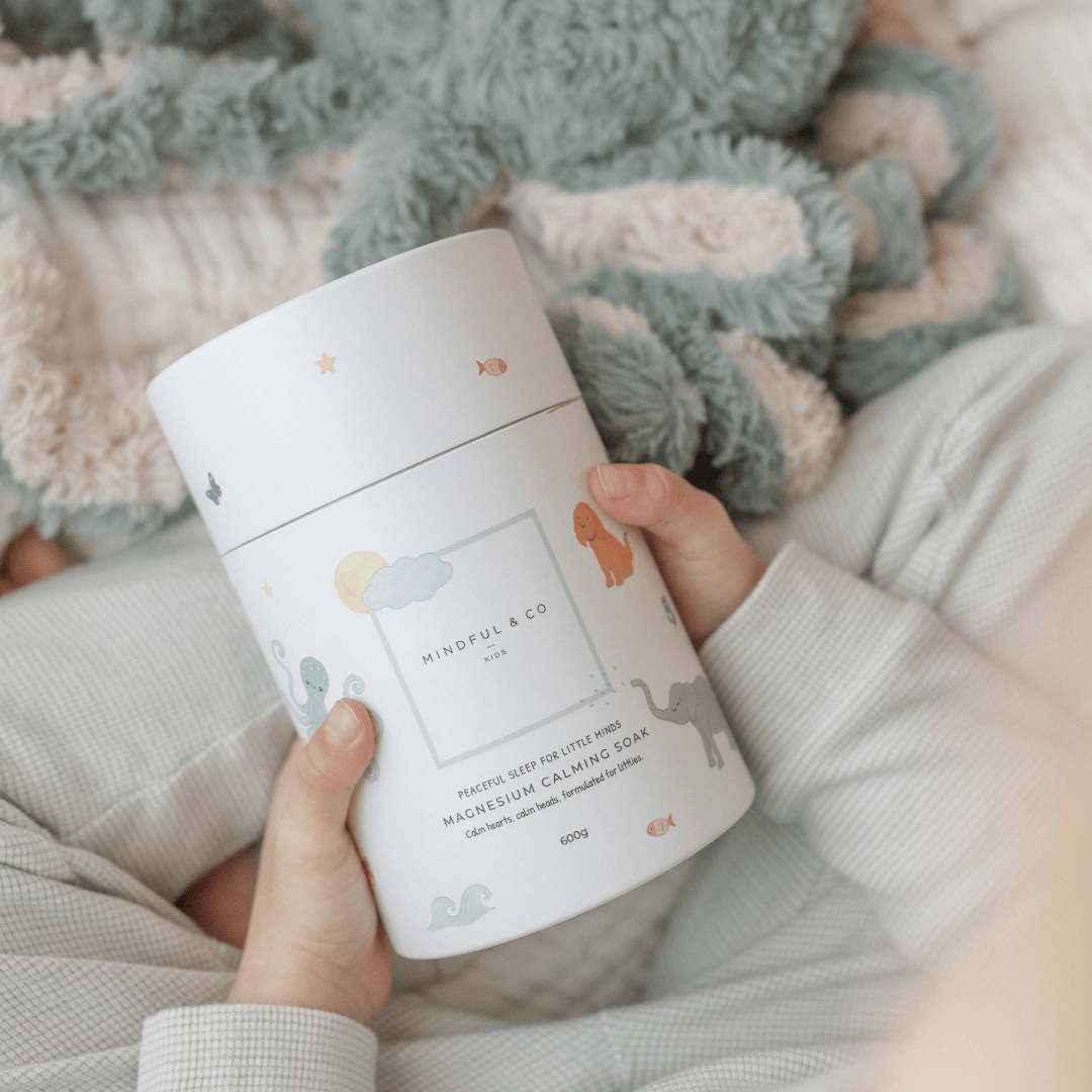 Magnesium calming soak label close-up
