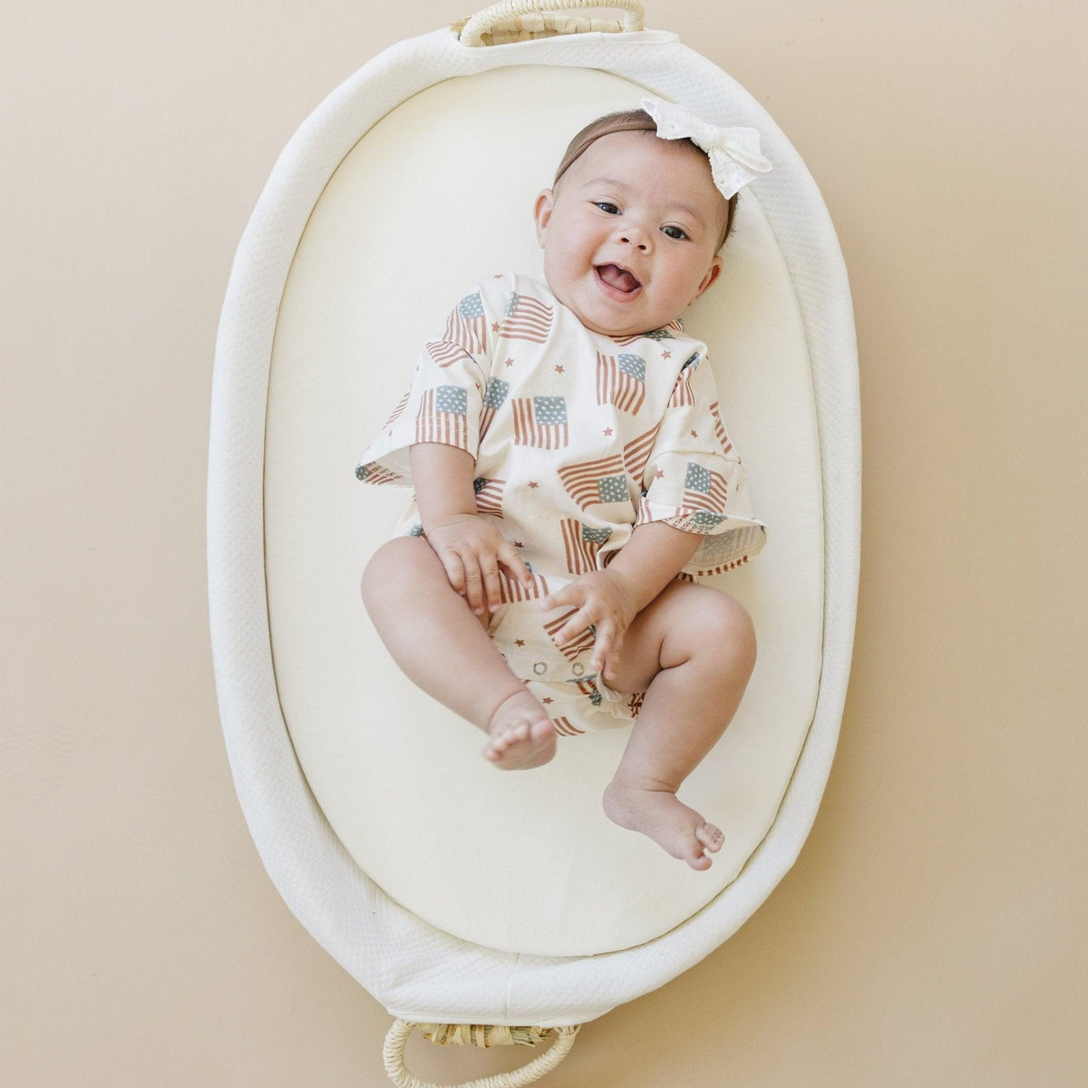 Flag Print T-Shirt Romper - optional custom embroidery