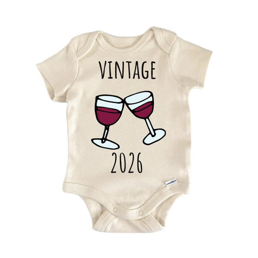 Vintage 2026 Wine Grapes Vineyard Infant Gift Baby Bodysuit