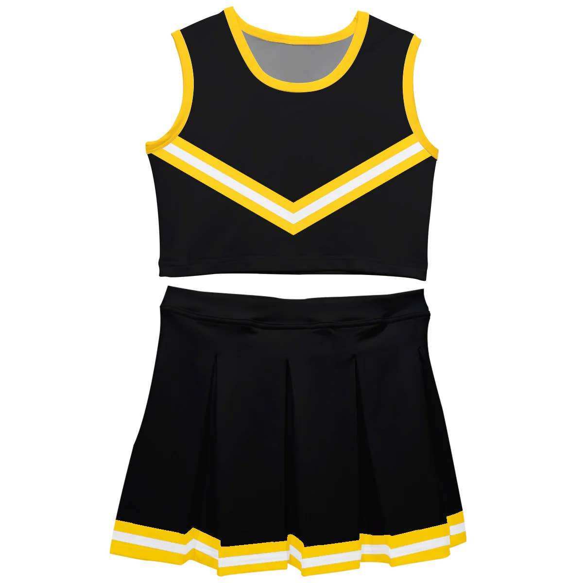  black gold sleeveless cheerleader set