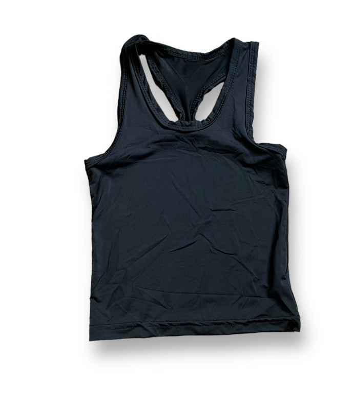 Black Razorback kid tank top for active children in sleek black color