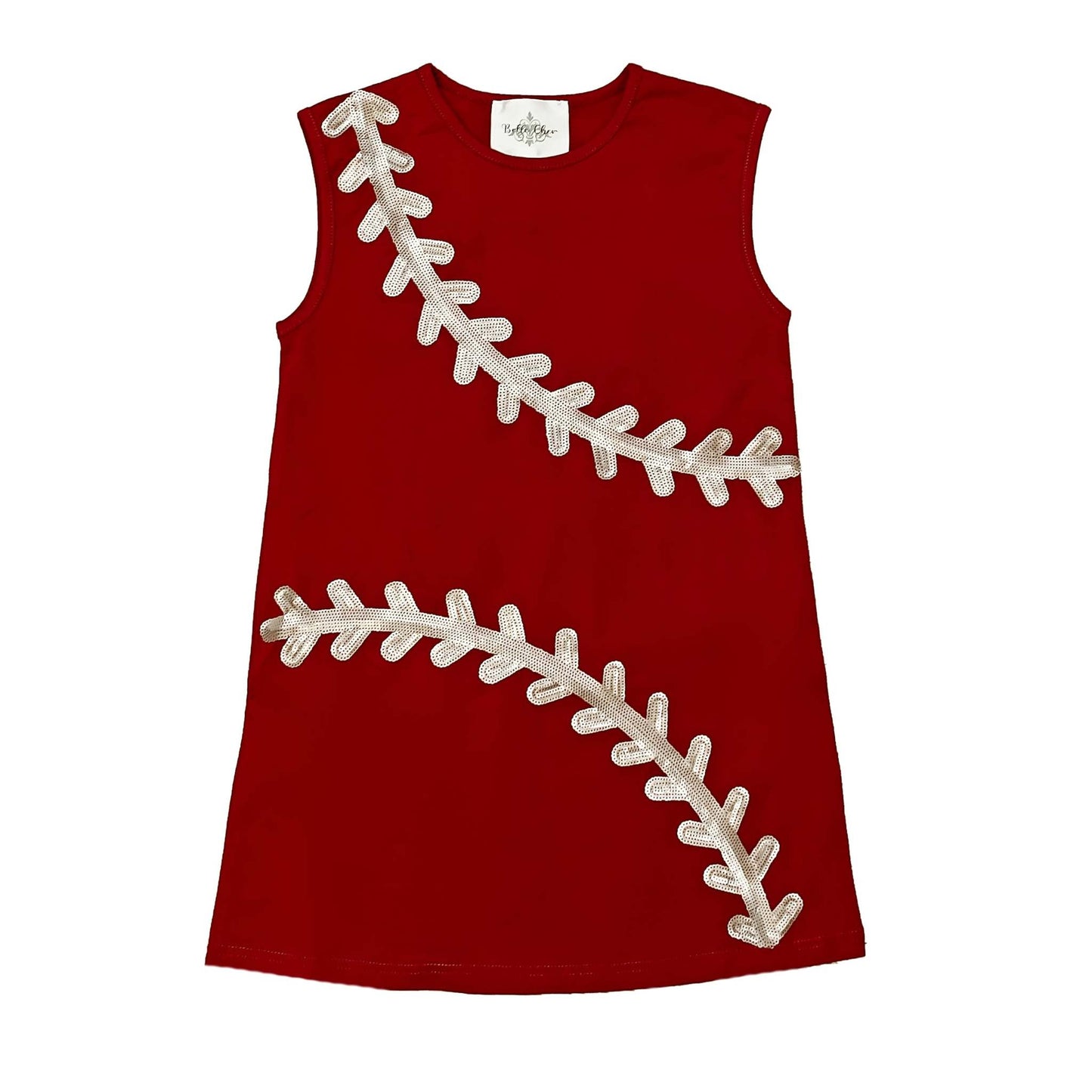 Baseball Maroon Dress, detail view