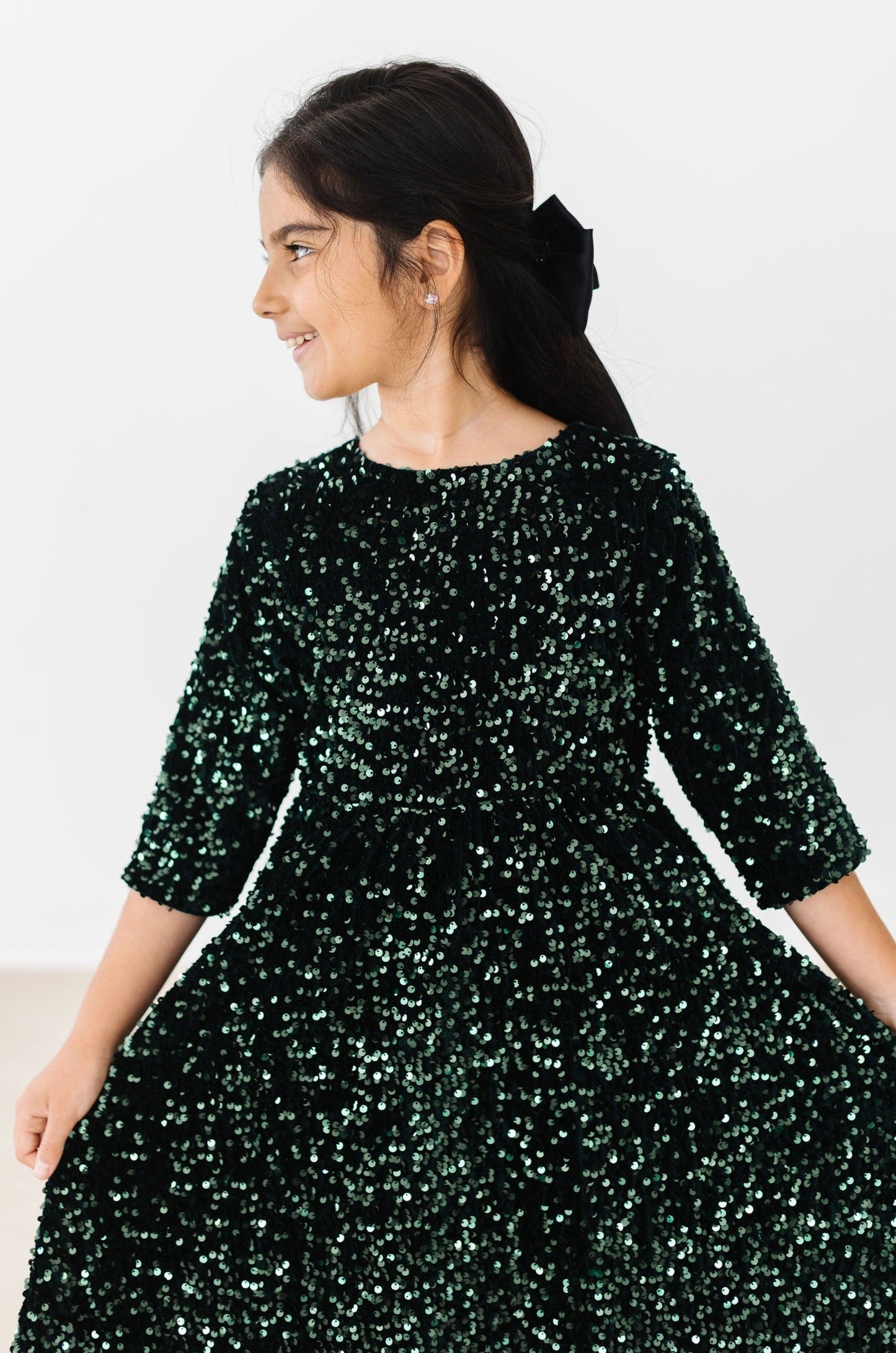 Hunter Green Velvet Sequin Dress