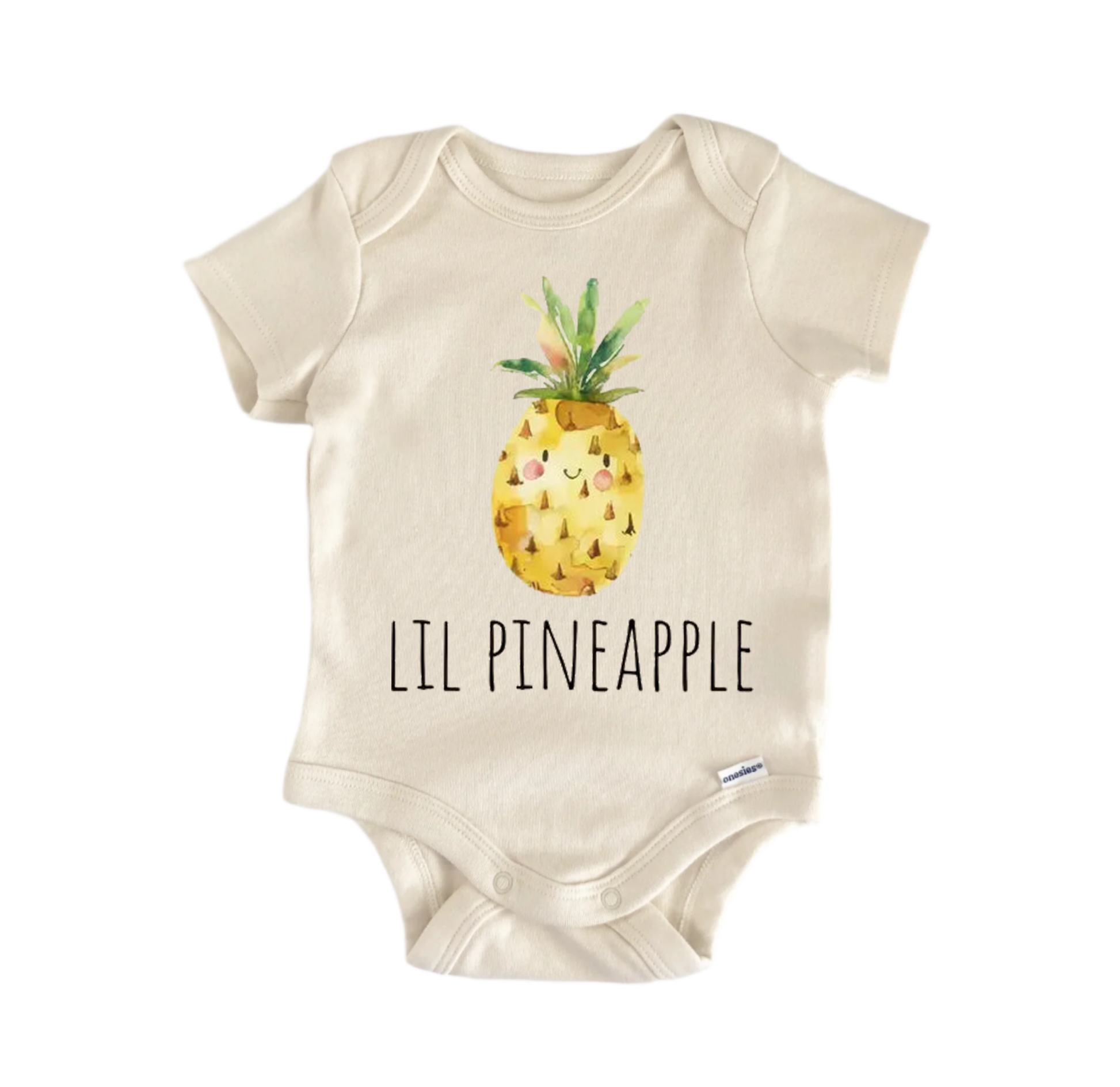 Pineapple newborn baby onesie front view