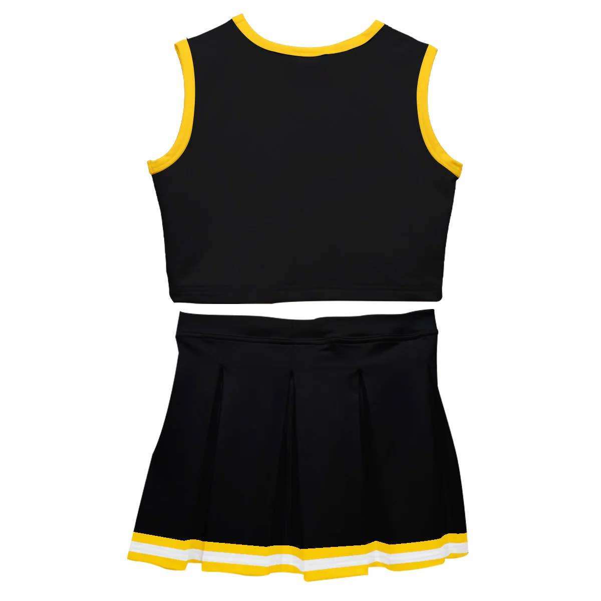  black gold sleeveless cheerleader set