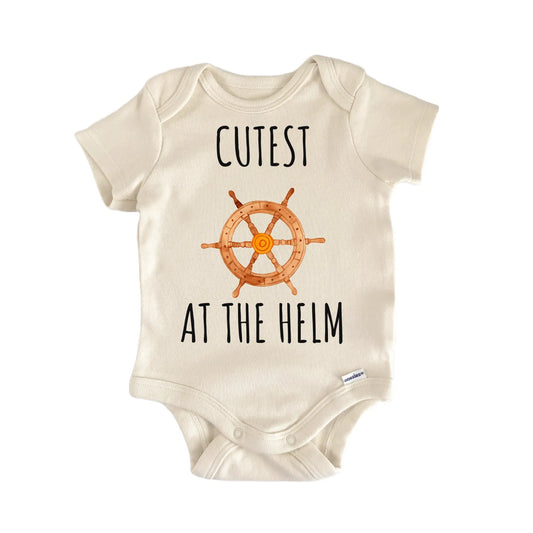 Captain Boat Helm Wheel Nautical Baby Gift Baby Bodysuit