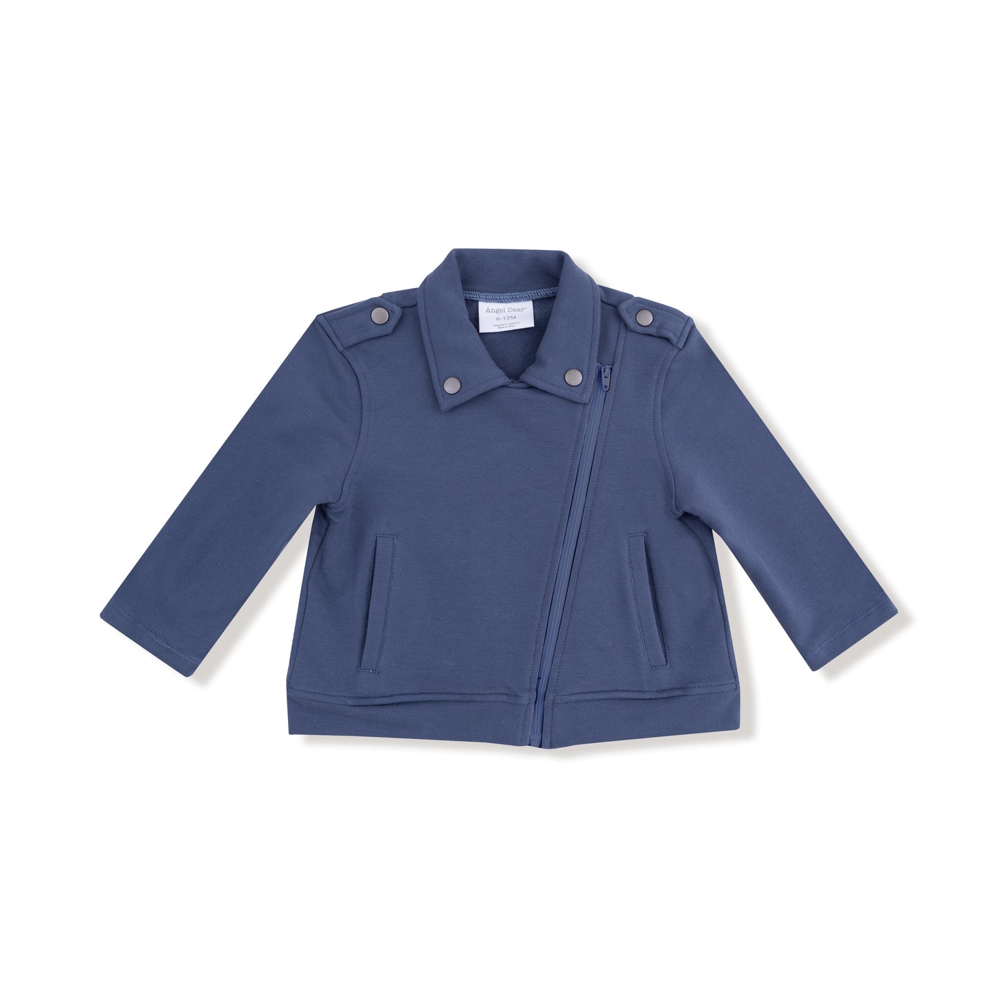 Varsity vintage indigo motorcycle jacket front view