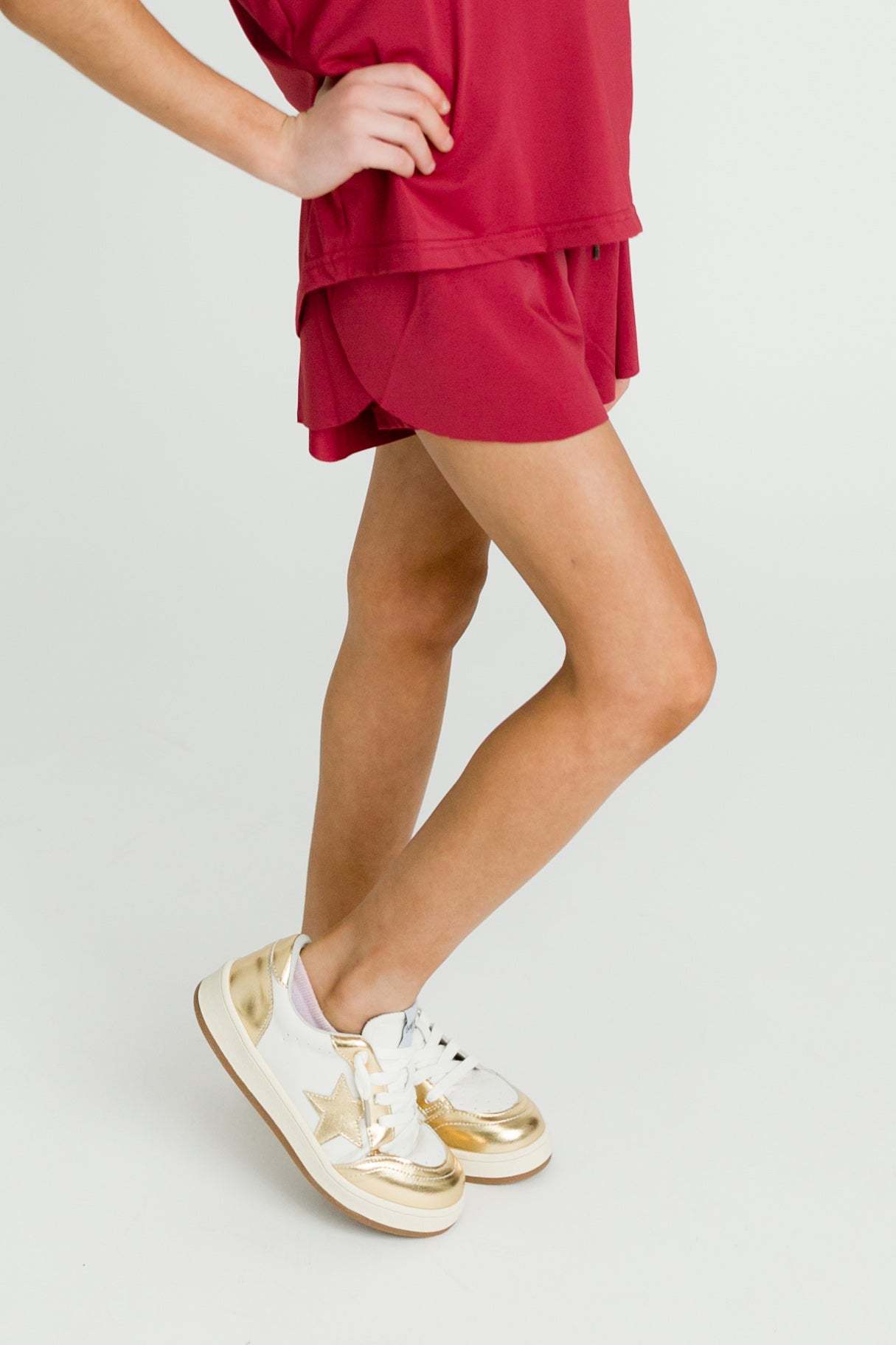 Maroon Butterfly Shorts, front view