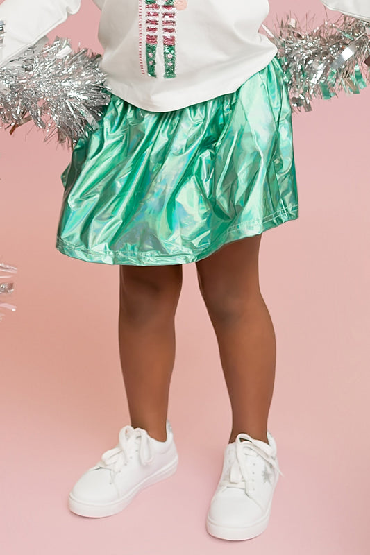 Teal Metallic Skort
