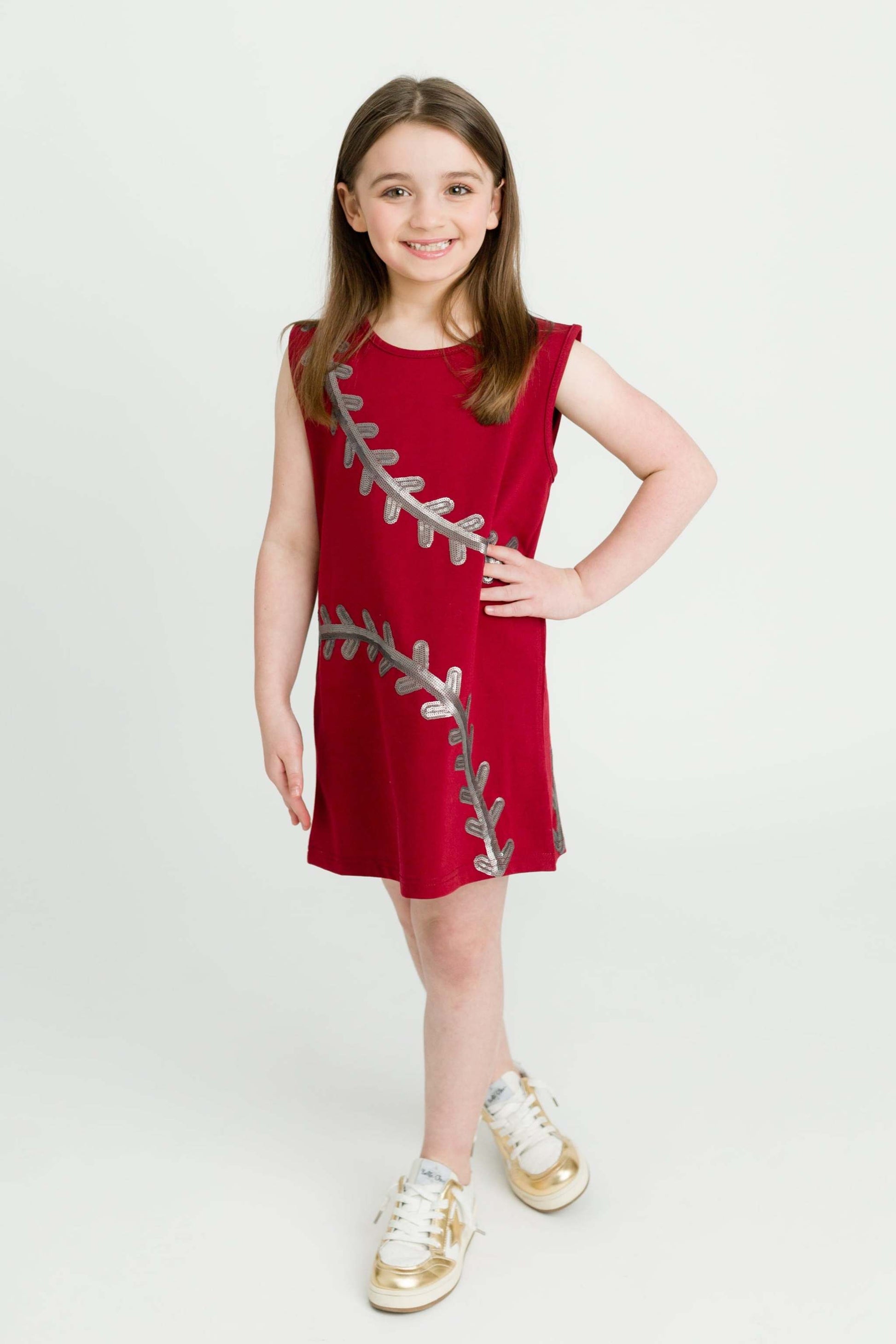 Baseball Maroon Dress, front view