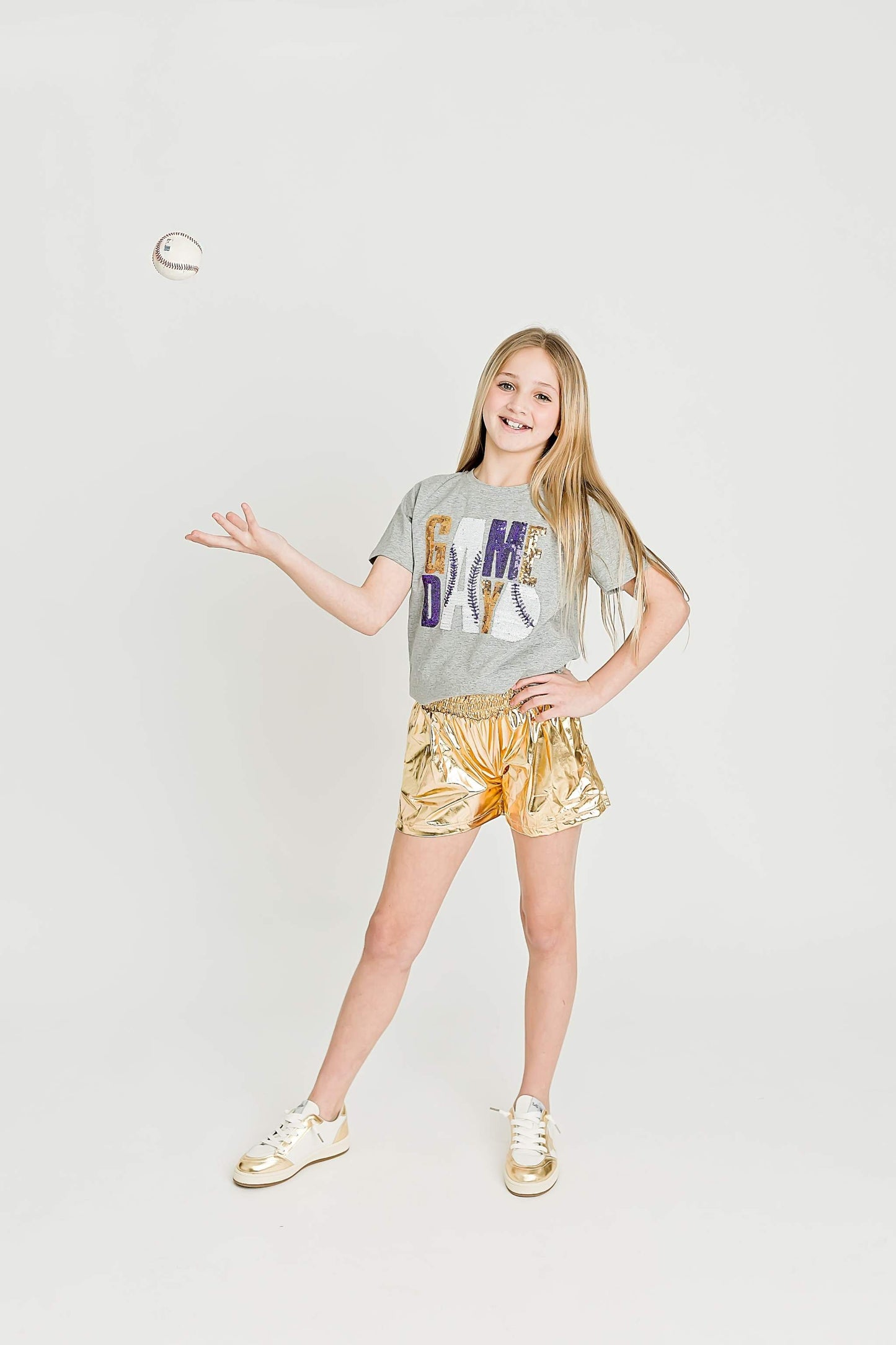 Gameday Purple and Gold Shirt, detail view