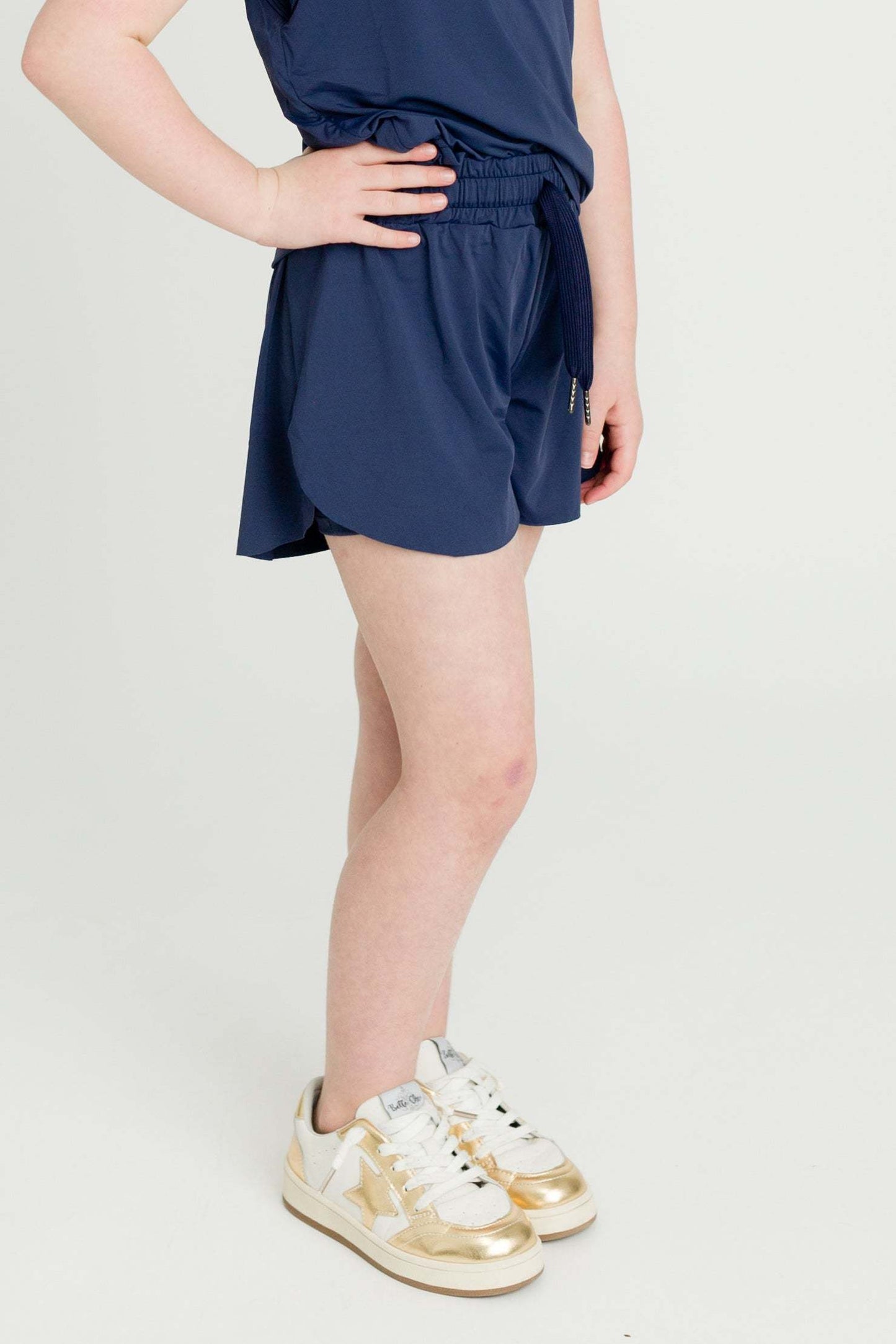 Navy Blue Butterfly Shorts skort, front view