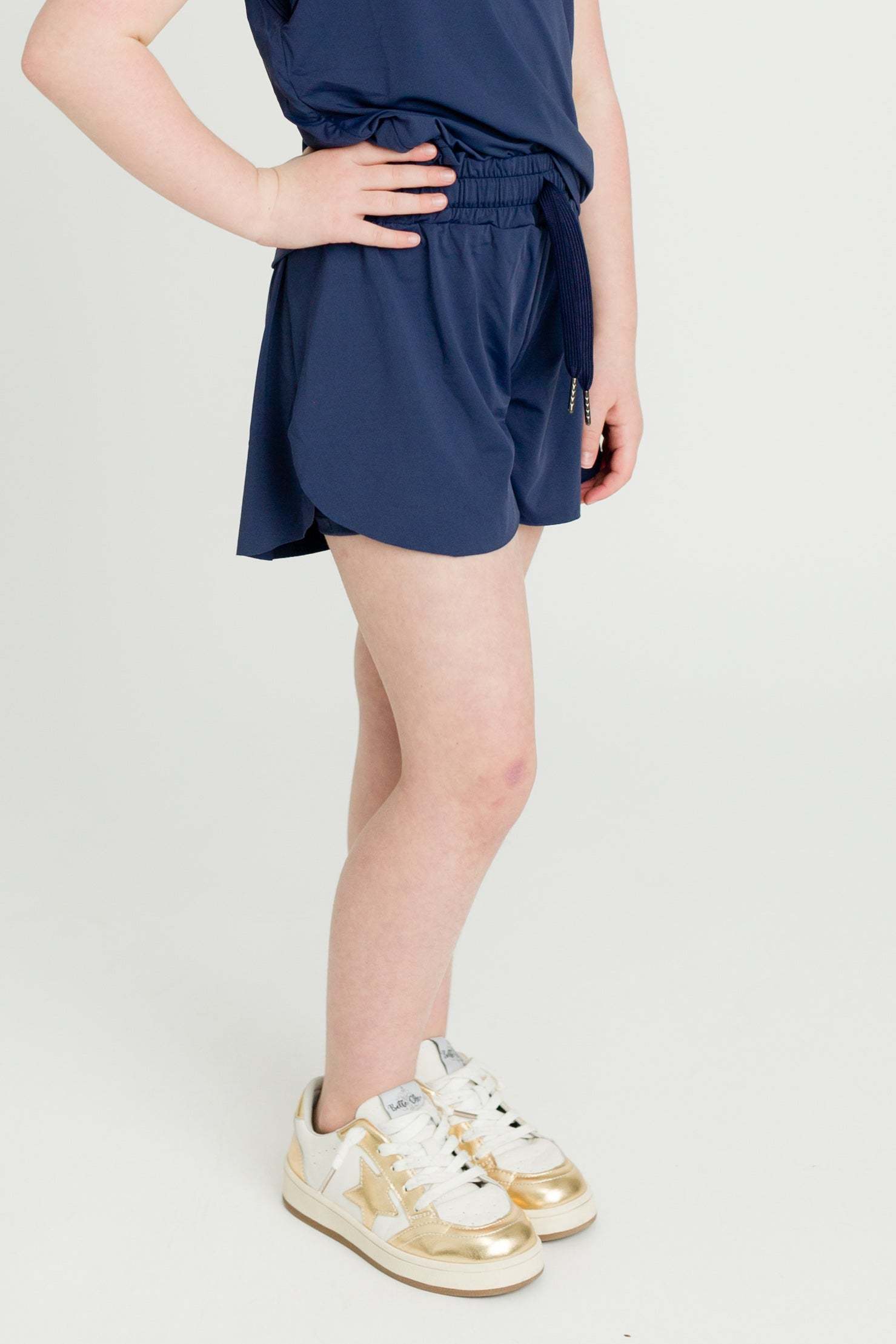 Navy Blue Butterfly Shorts skort, front view