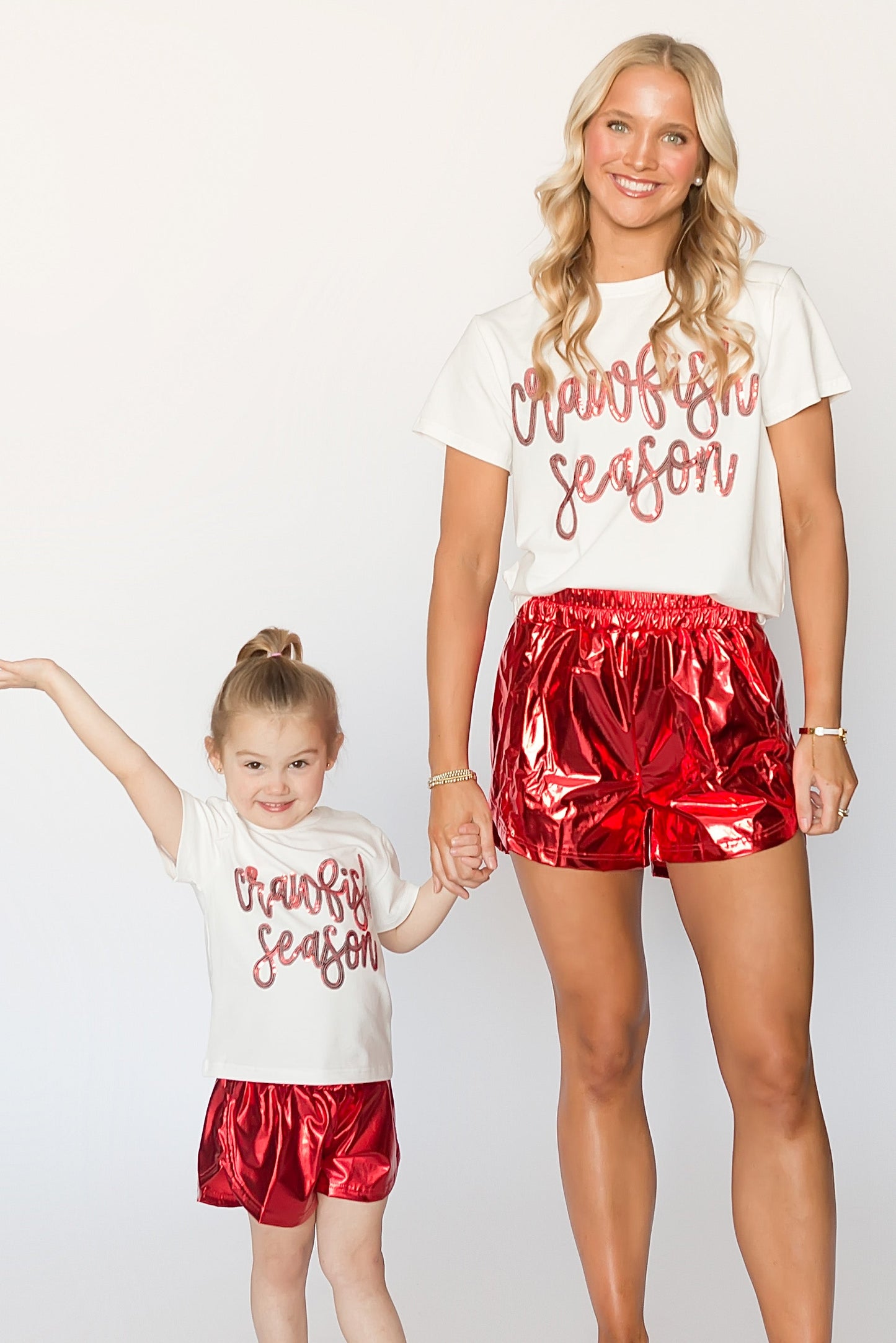 Crawfish Season Sequin White Shirt