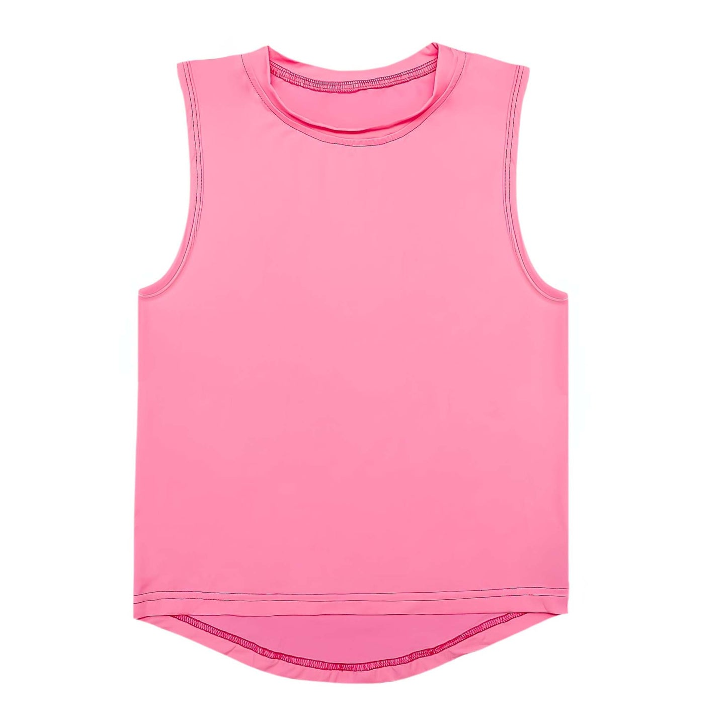 Hot Pink High Low Tank, detail view