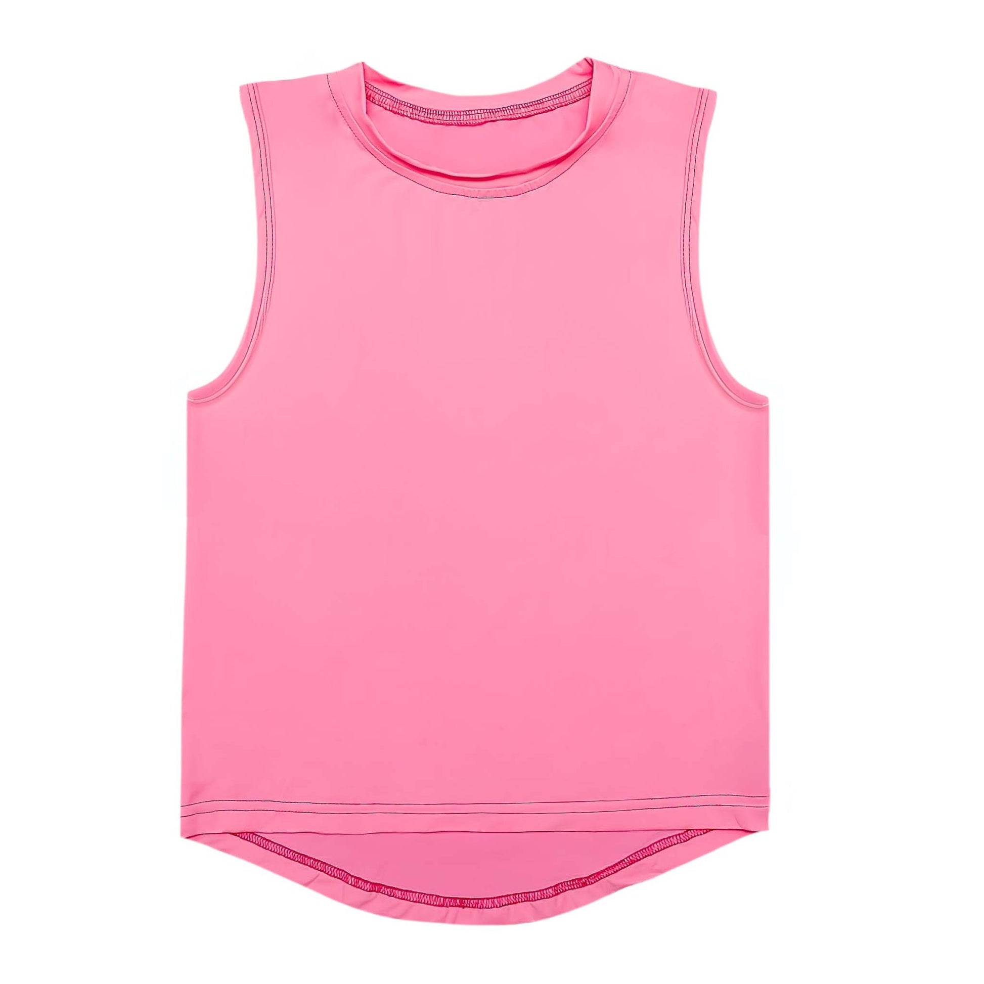 Hot Pink High Low Tank, detail view
