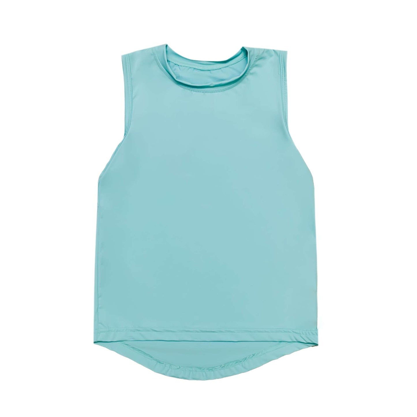 Light Blue High Low Tank, detail view