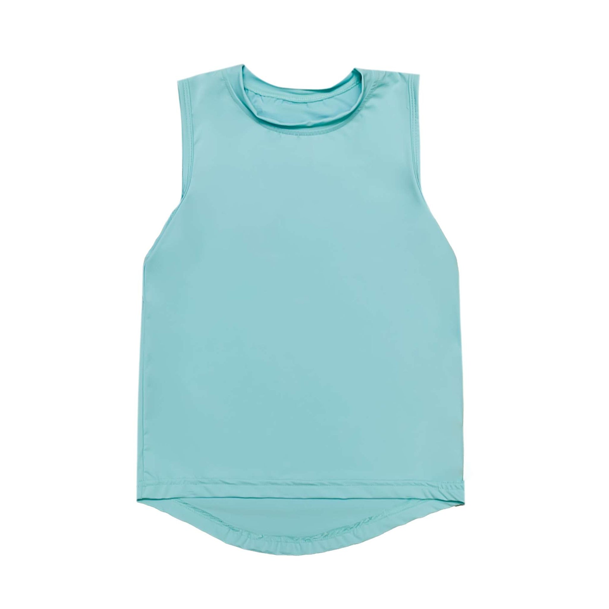 Light Blue High Low Tank, detail view