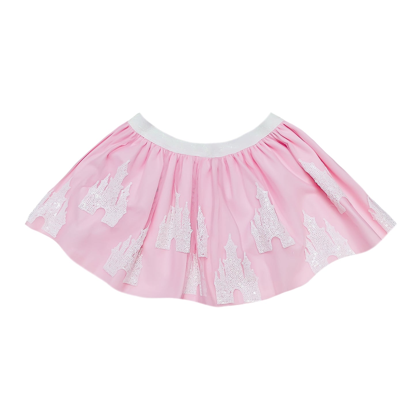 Pink Princess Castle Kid Tutu with sequin castle designs for kids