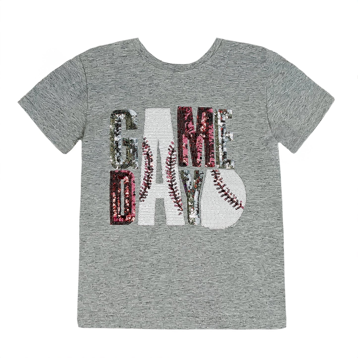 Gameday Maroon and Gray Shirt, detail view