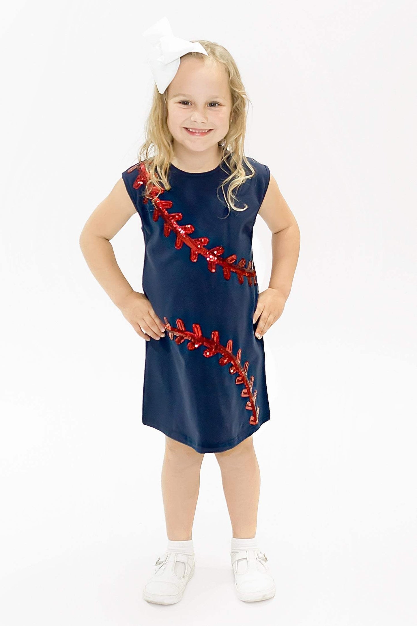 Baseball Navy and Red Dress, front view