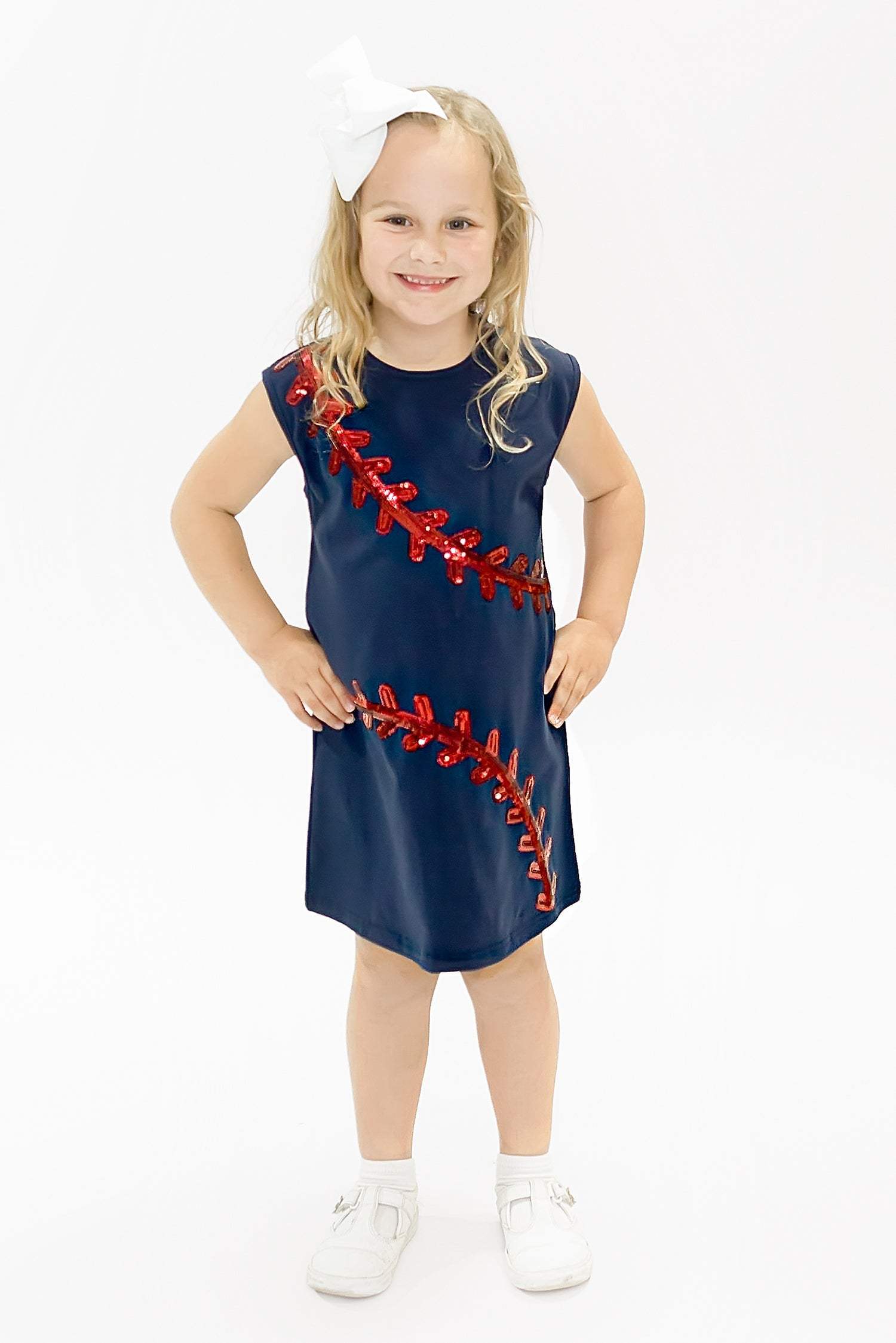 Baseball Navy and Red Dress, front view