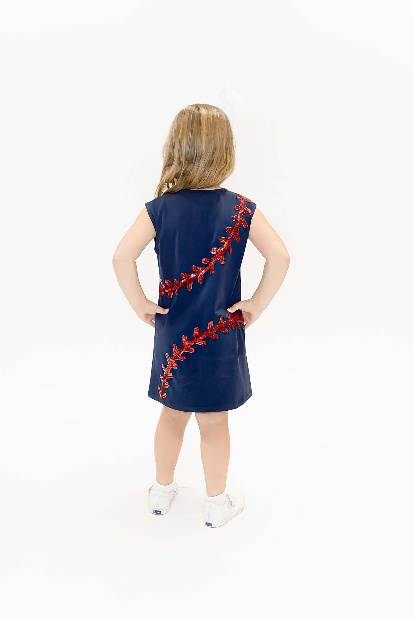 Baseball Navy and Red Dress, detail view
