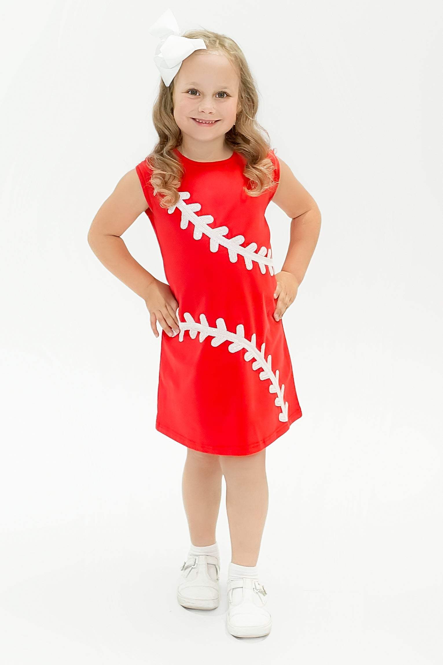 Baseball Red Dress, front view