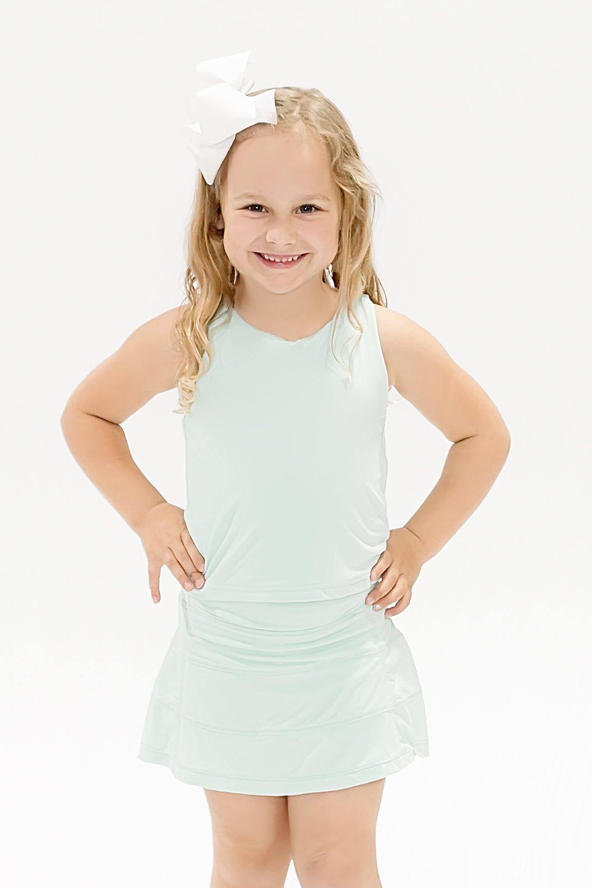 Teal Razorback Top, front view