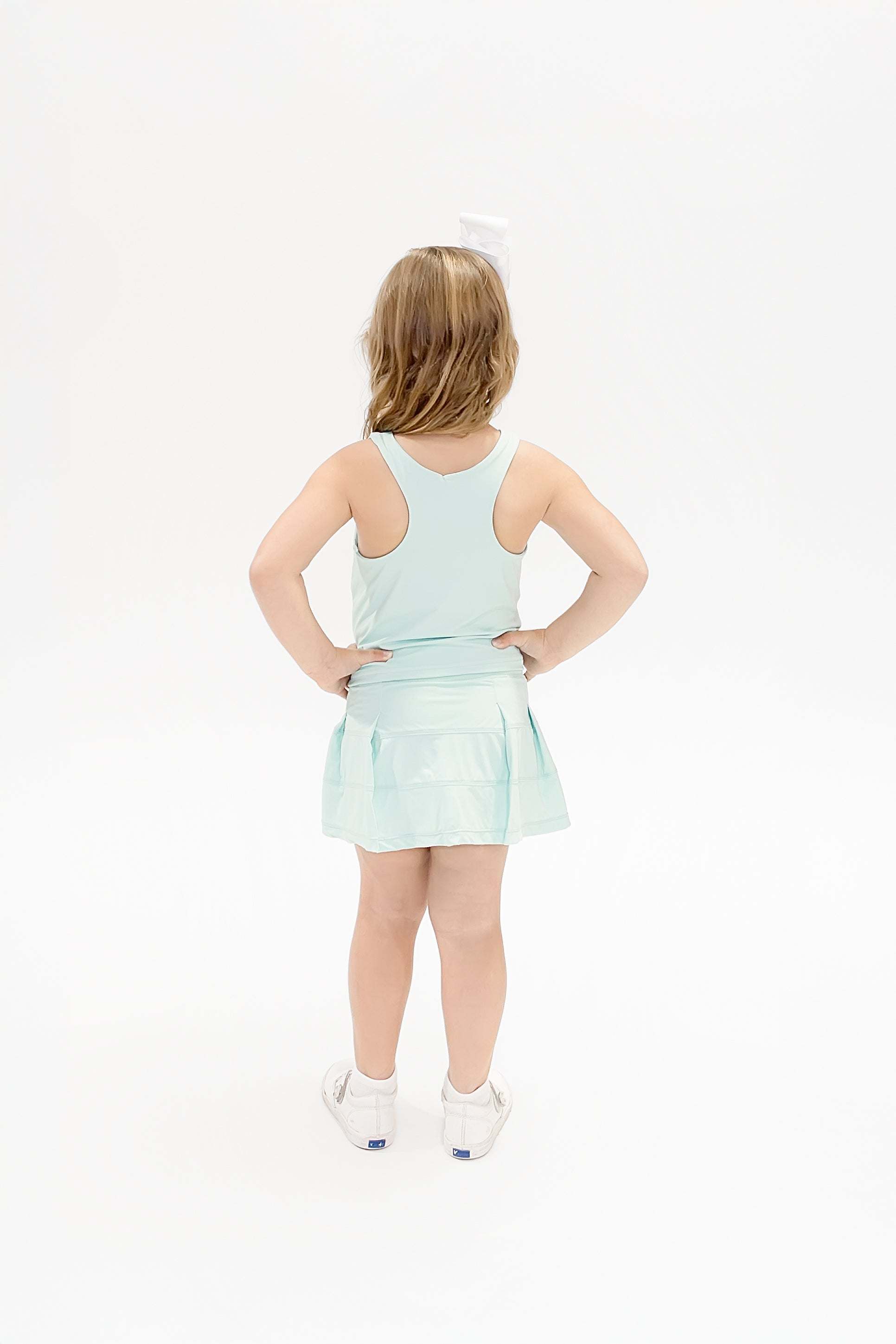 Teal Razorback Top, back view