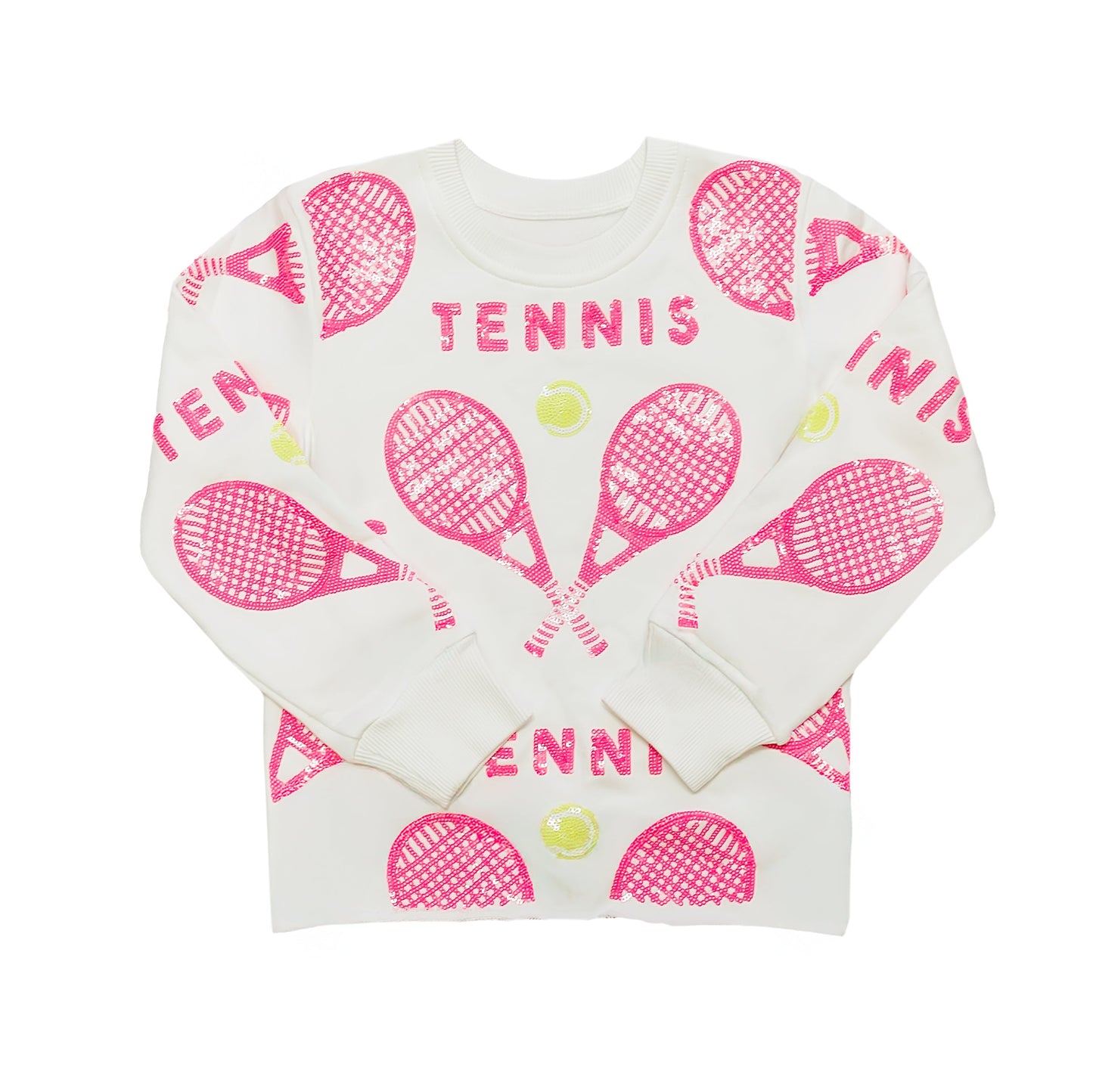 Hot Pink Tennis Sweatshirt, detail view
