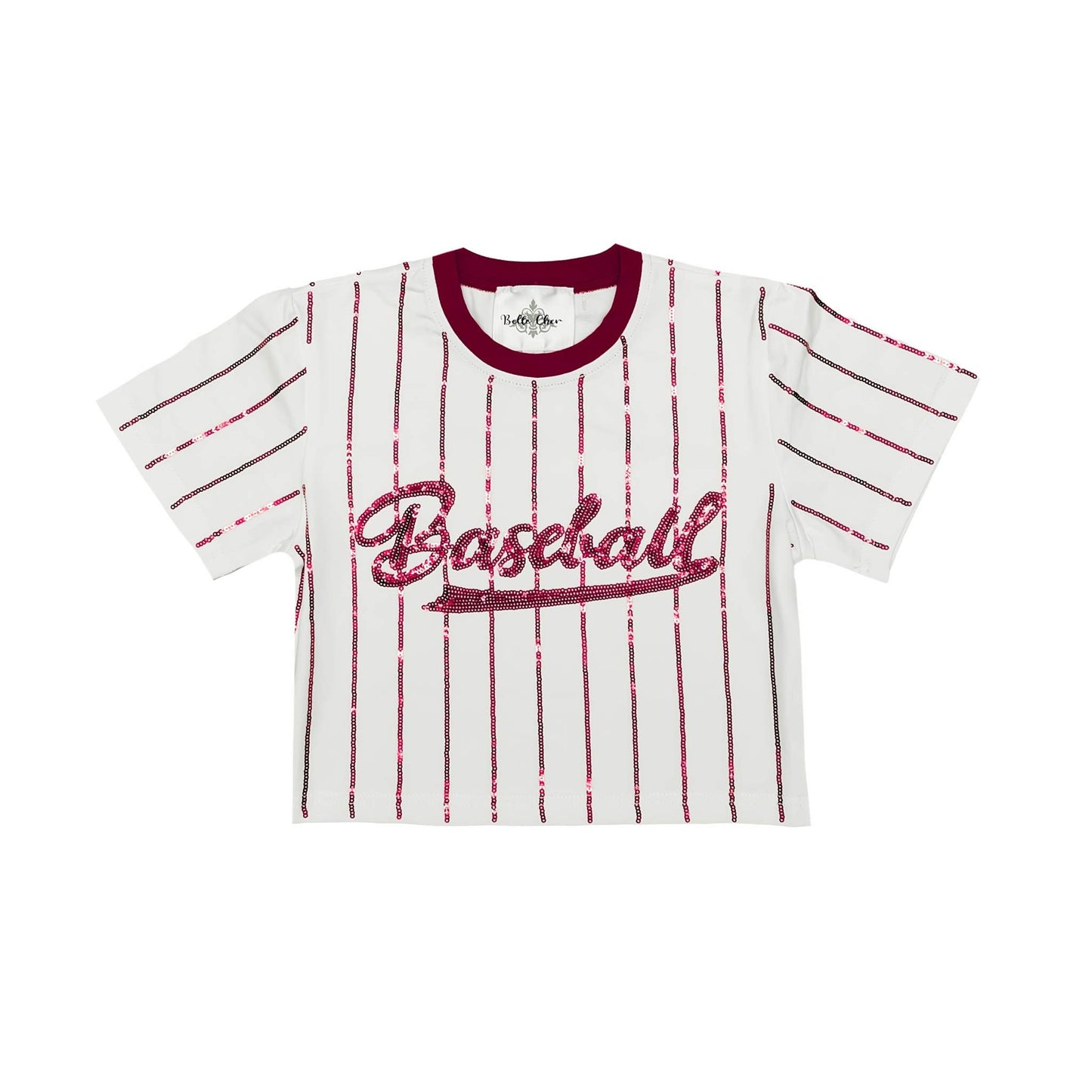 Baseball Maroon Striped Top