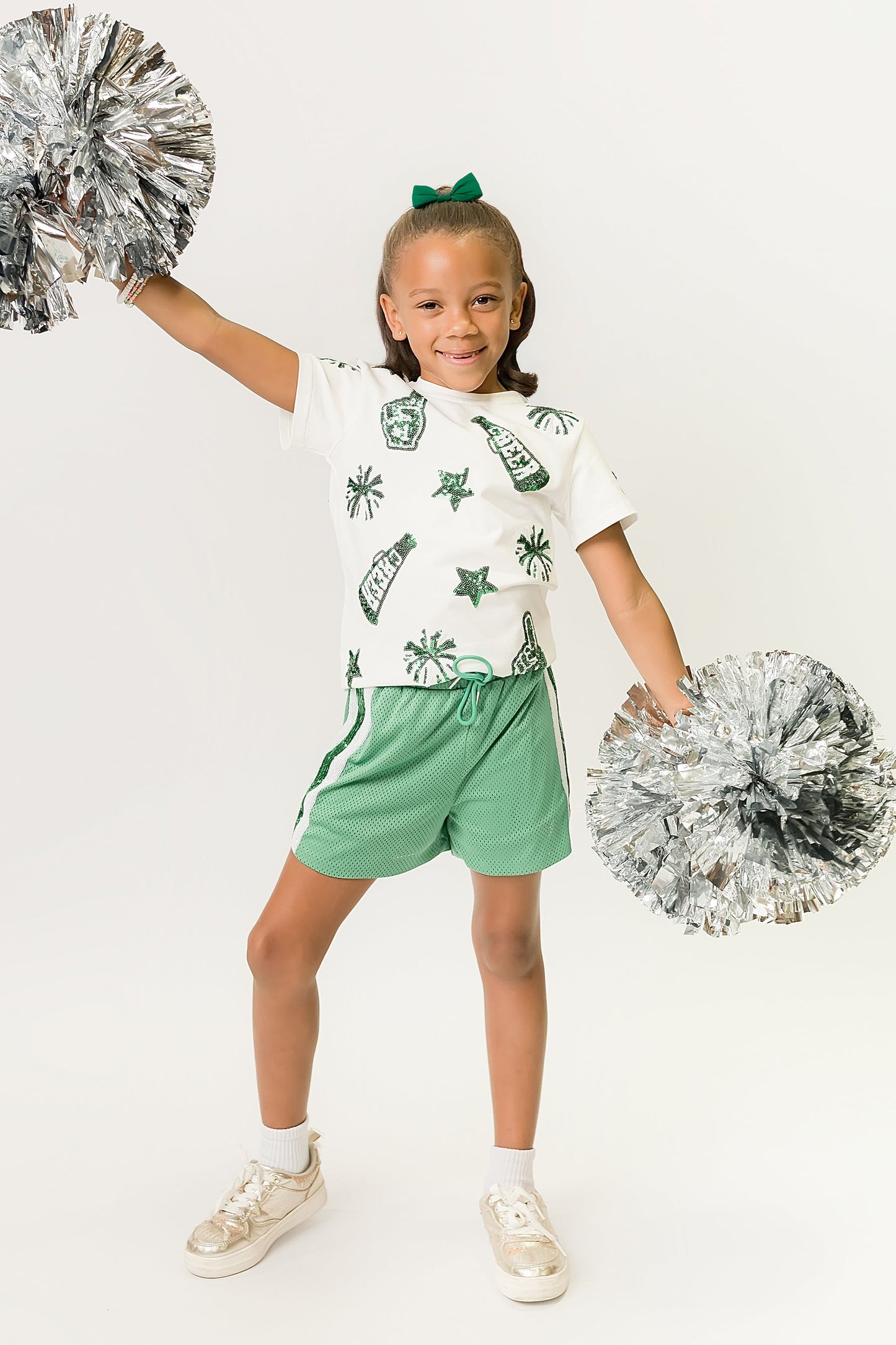 Green and White Cheer Shirt