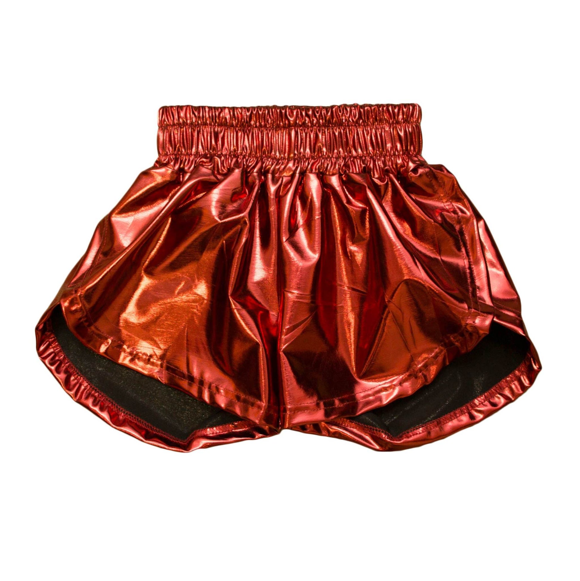 Maroon Metallic Shorts, back view