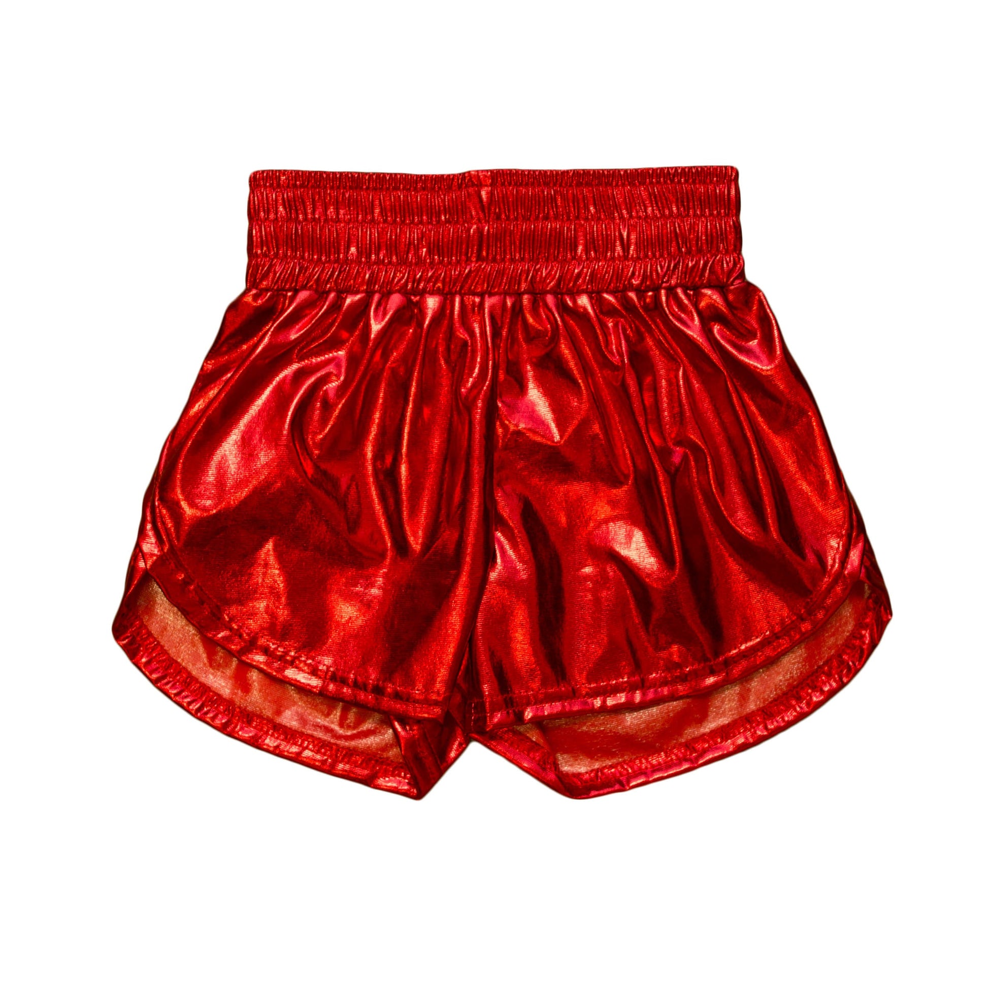 Red Metallic Shorts, detail view