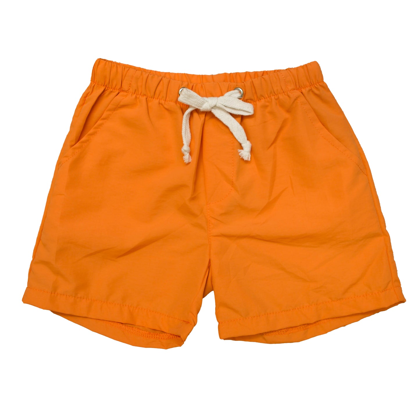Orange Phoenix Shorts for boys with elastic waistband and drawstring for athletic comfort and flexibility